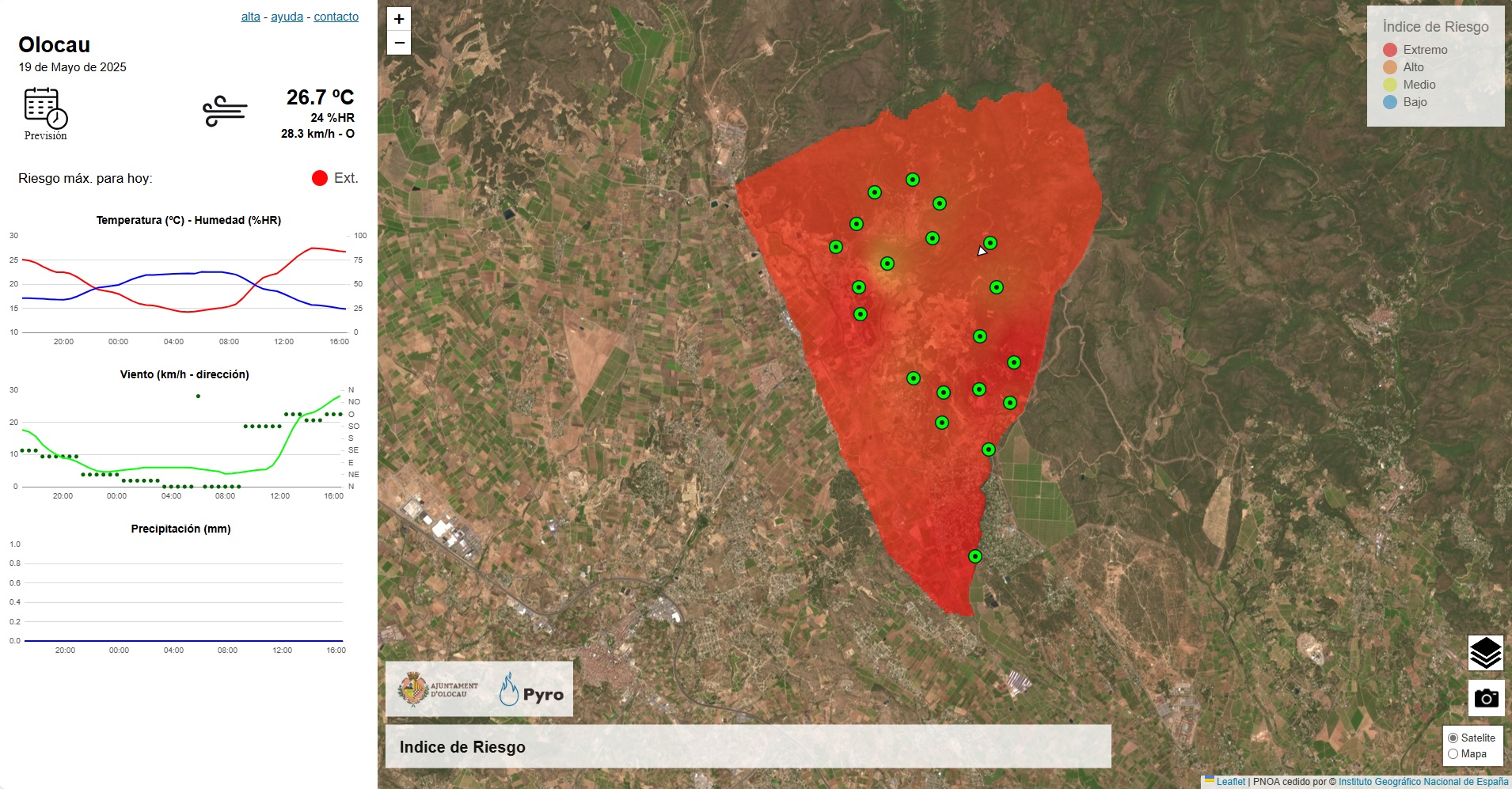Riesgo incendios 19 mayo
