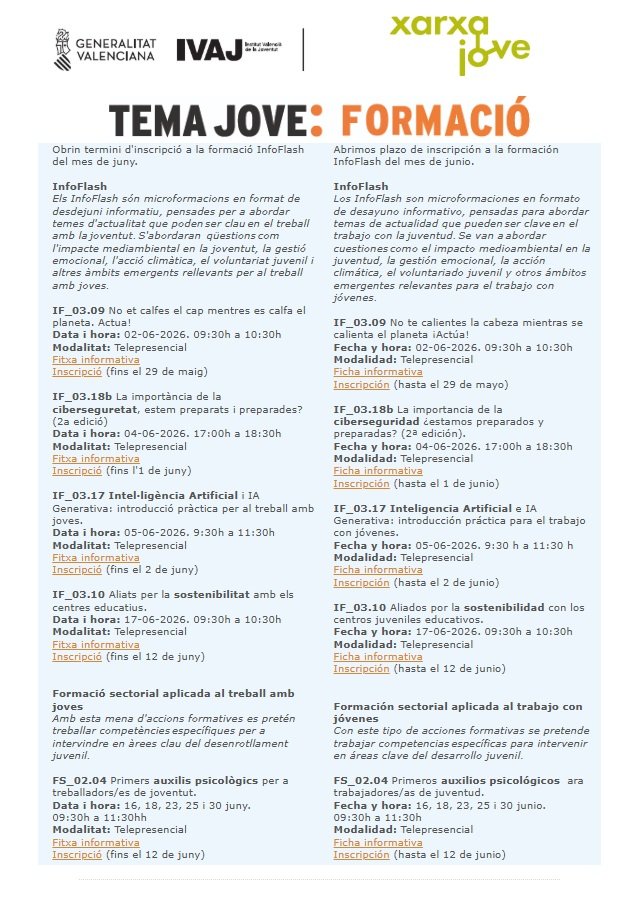 Butlletí informatiu de l'Institut Valencià de la Joventut