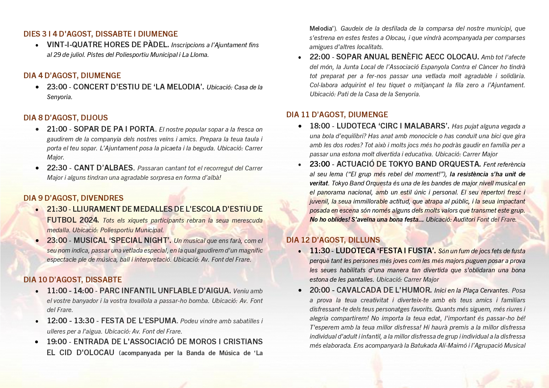 Programa Fiestas Olocau San Roque 2024 Olocau - 3