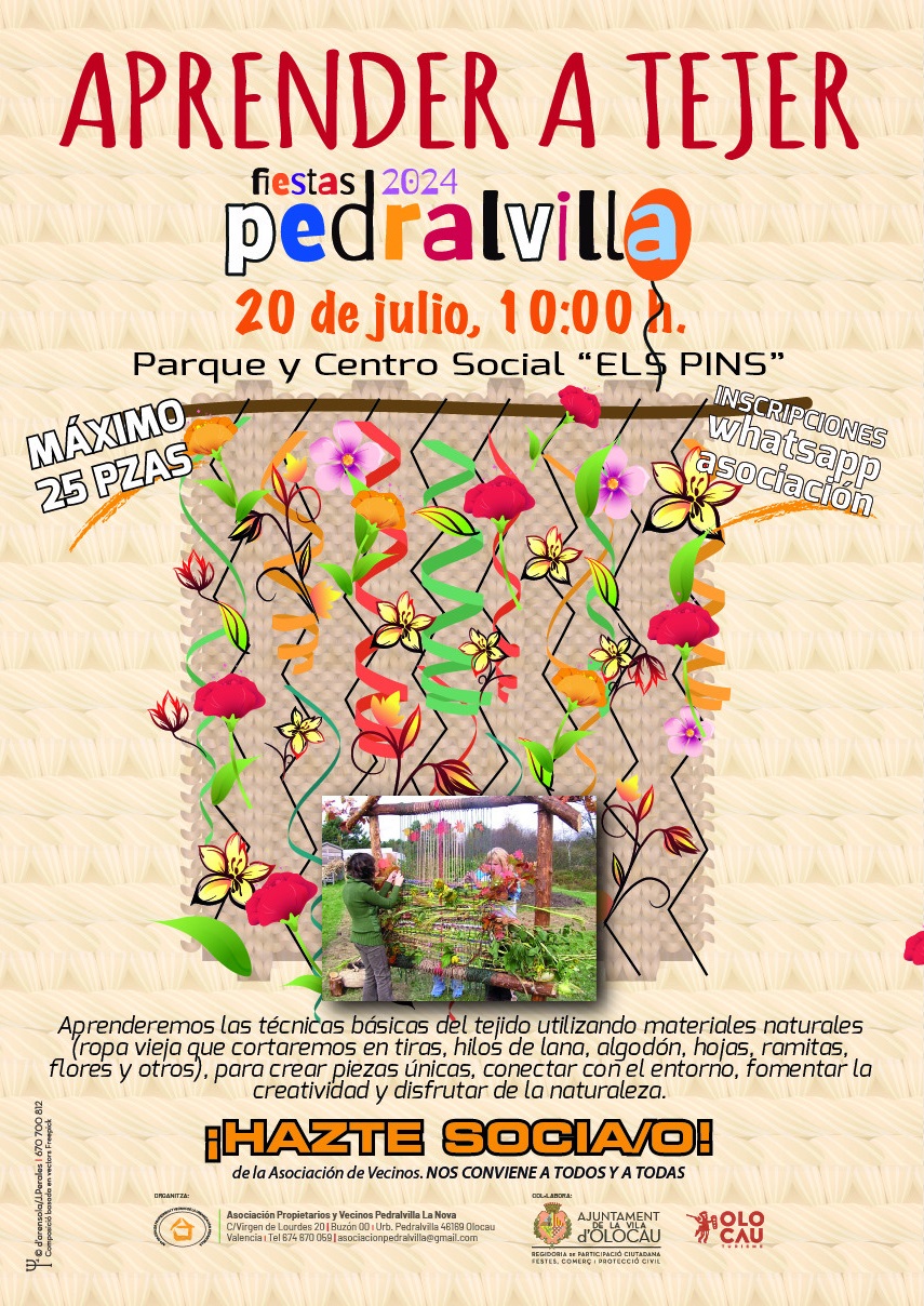 Taller 'Aprender a tejer' (Fiestas de Verano de Pedralvilla) Olocau