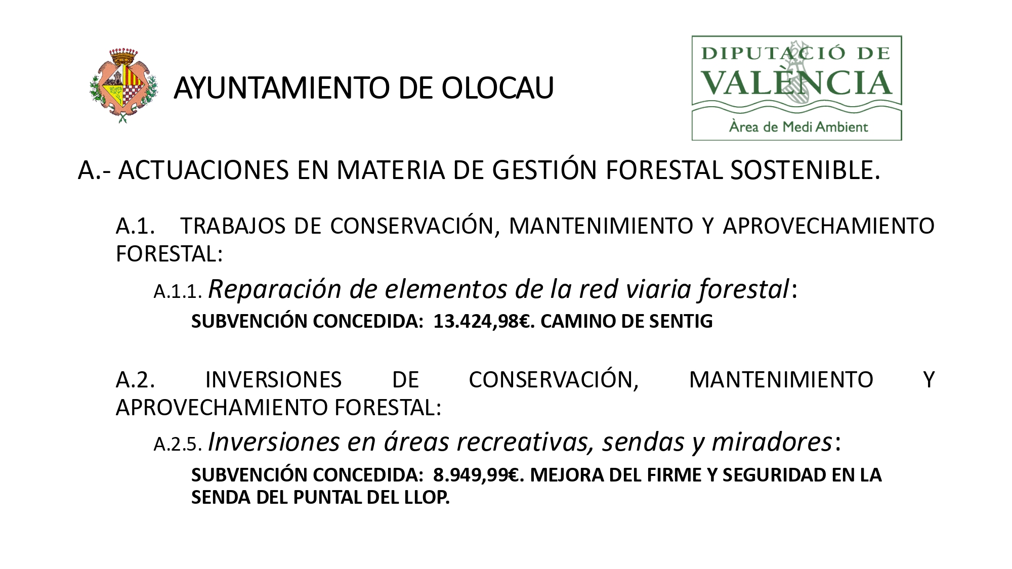 Actuaciones acondicionamiento caminos Olocau 2