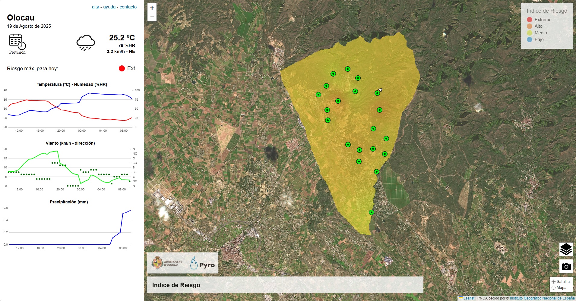 Riesgo incendio - 19 agosto