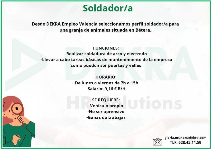 Oferta de empleo - Soldador-a