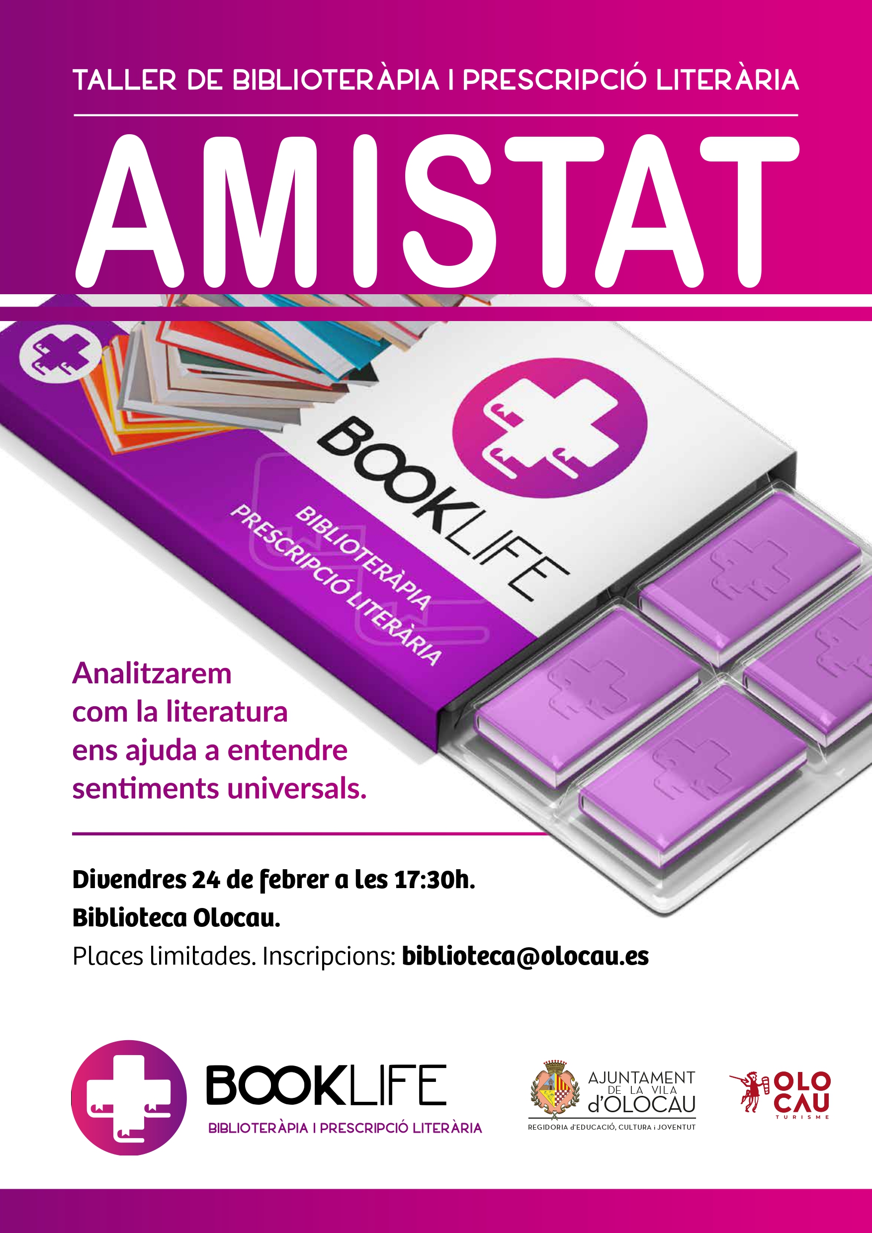 Cartel Taller Biblioteca Olocau Amistad
