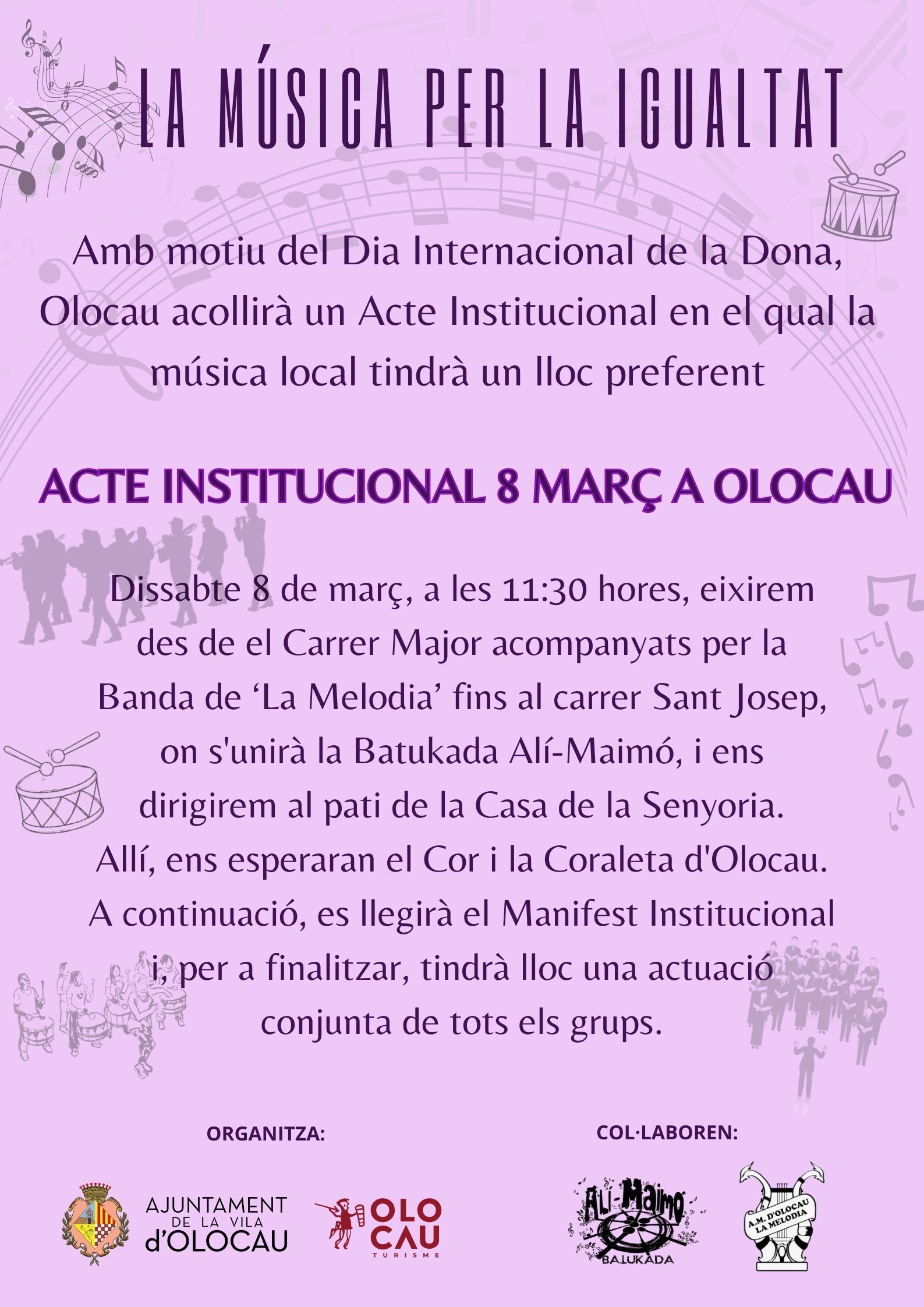 Cartell Acte Institucional 8M 2025 Olocau