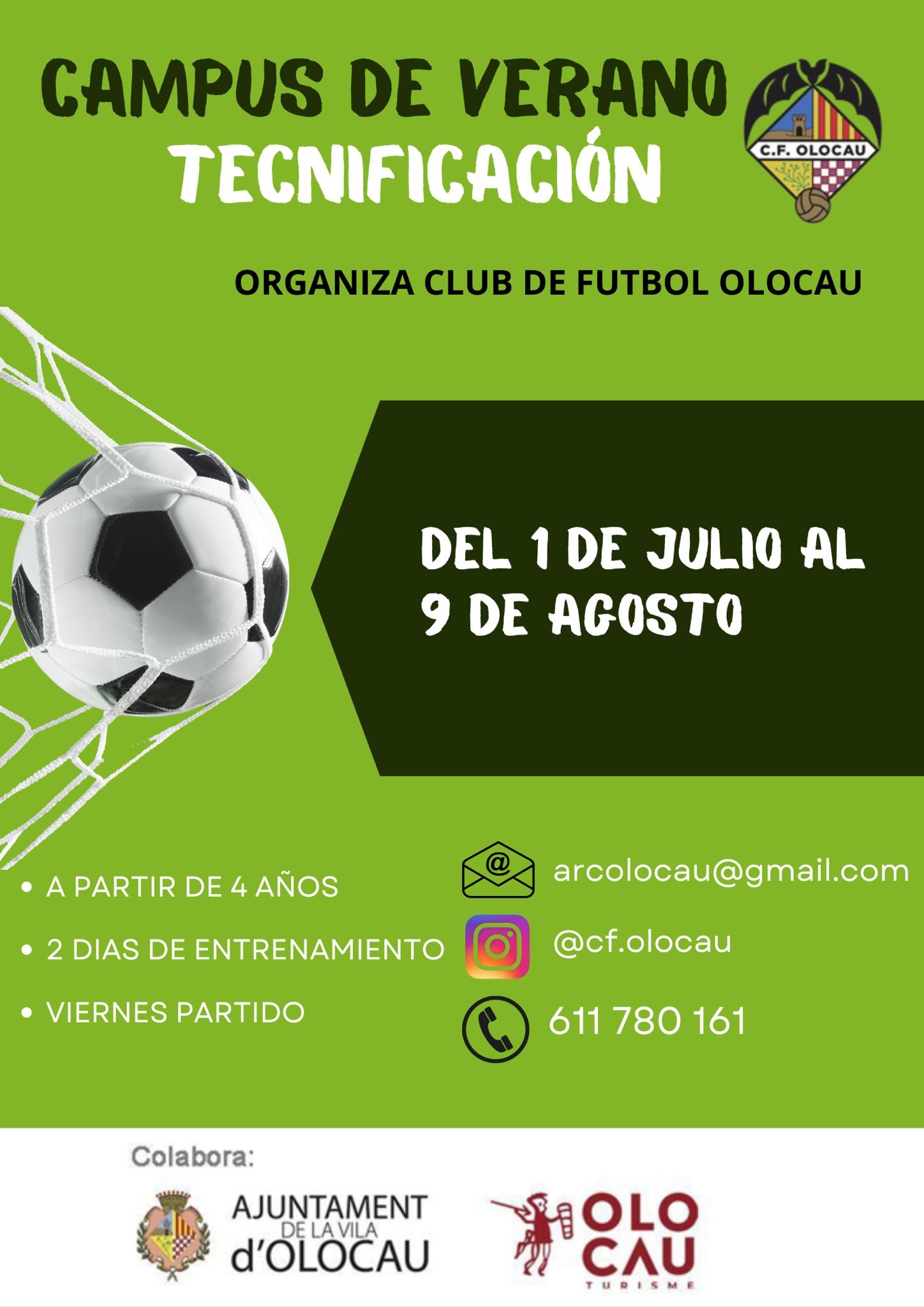 Cartel Campus de Tecnificaci&oacute;n Club de F&uacute;tbol Olocau