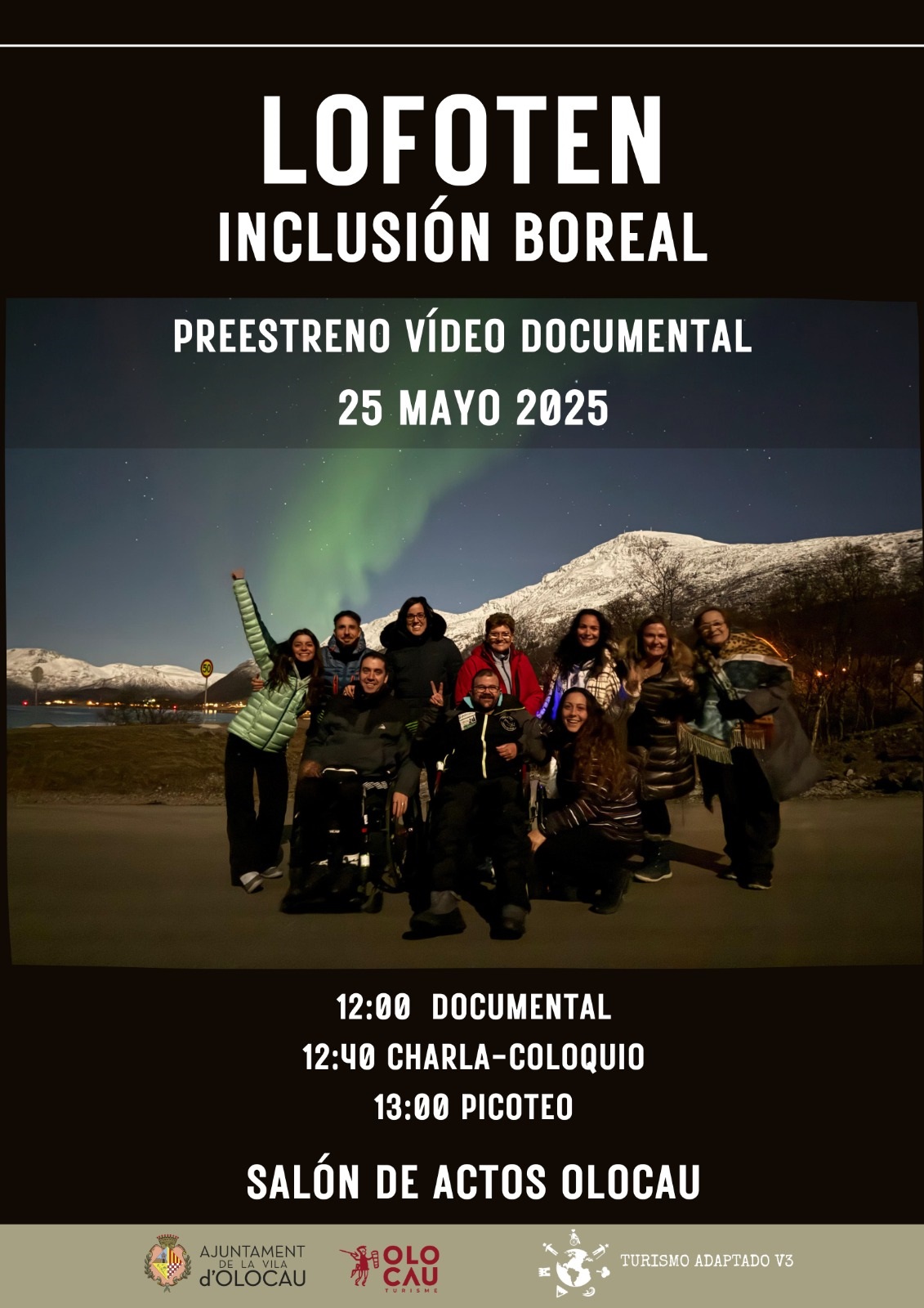 Cartel preestreno documental Lofoten - Inclusi&oacute;n Boreal Olocau