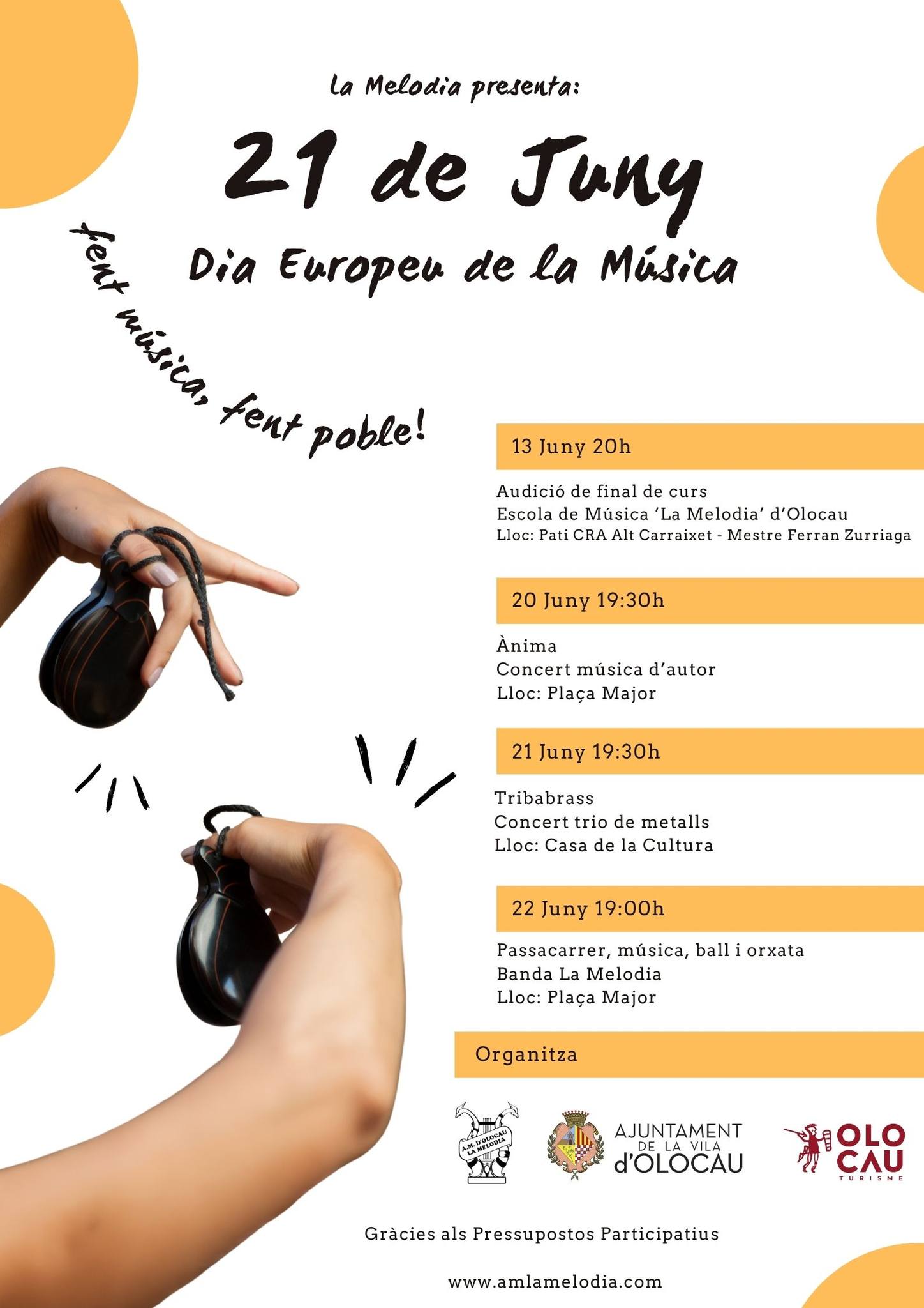 Actos La Melodia Olocau