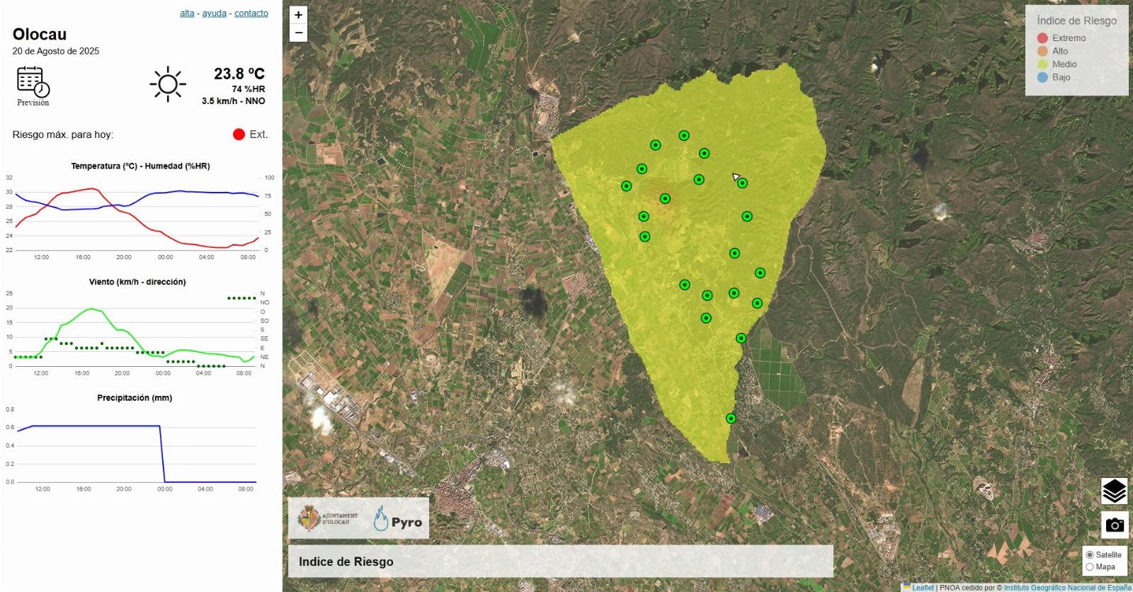 Riesgo incendios 20 agosto