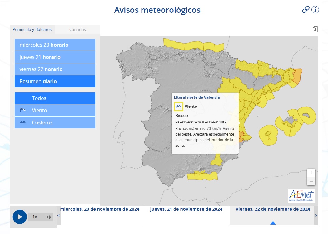 AEMET 22 noviembre