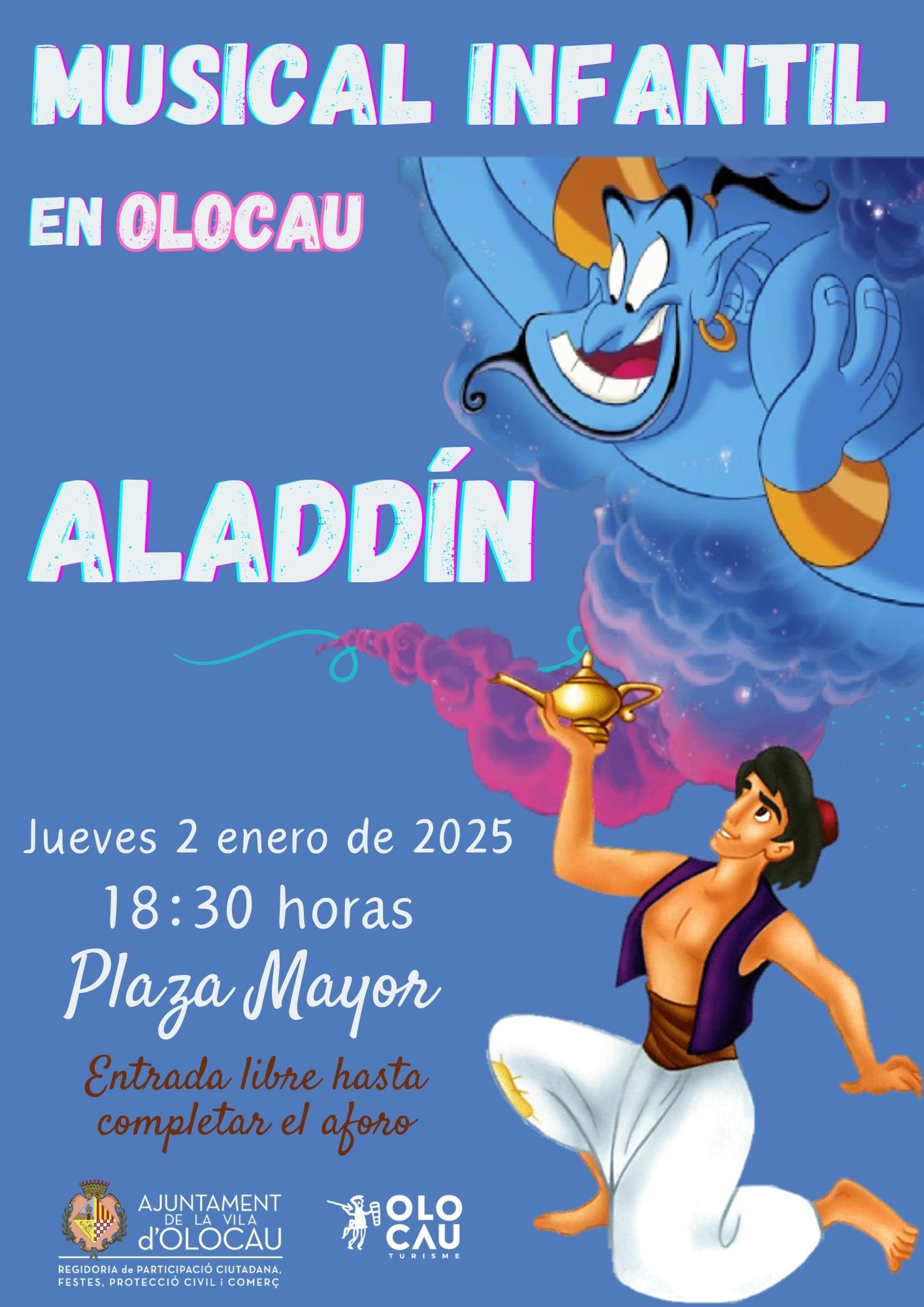 Cartel musical Aladd&iacute;n Olocau