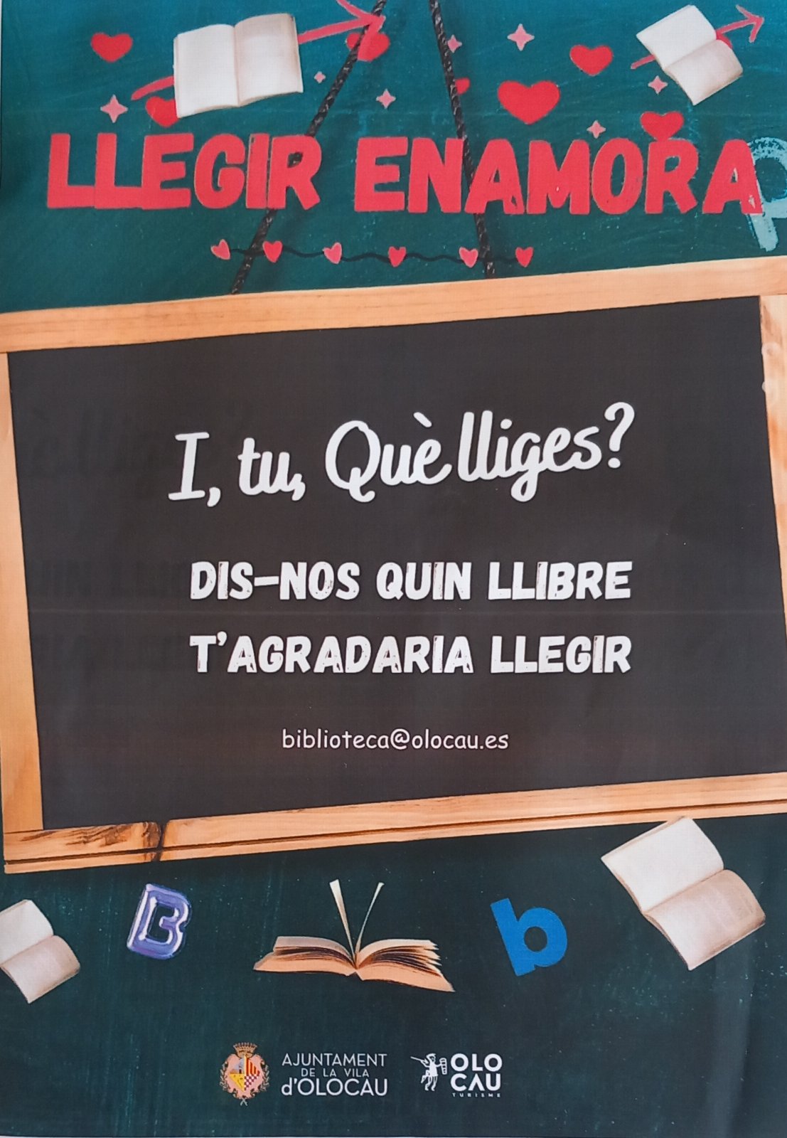 Cartel campa&ntilde;a Llegir enamora Olocau