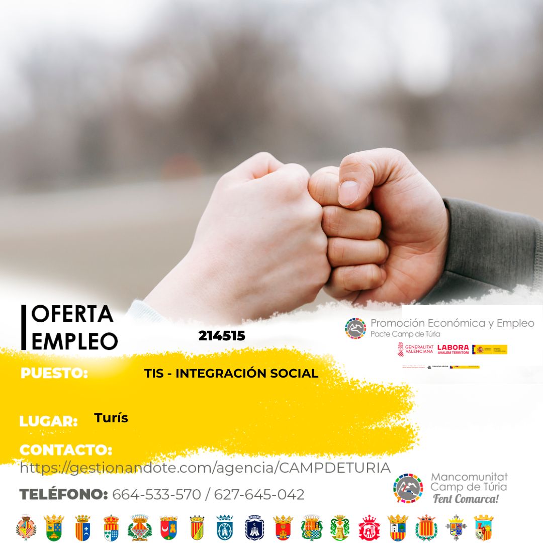 Oferta de empleo - TIS - Integraci&oacute;n social en Tur&iacute;s