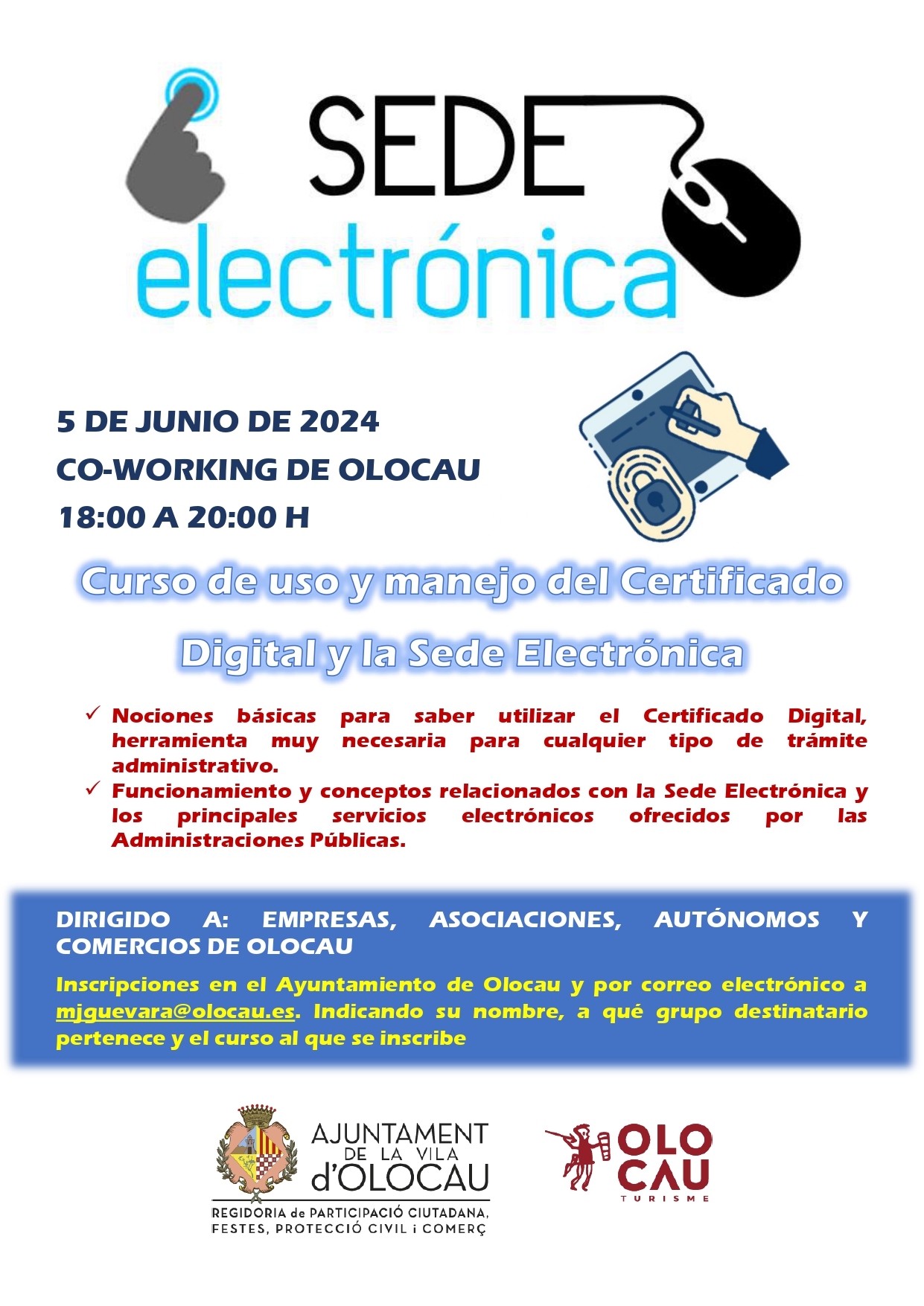 Curso Certificado Digital y Sede Electr&oacute;nica Olocau