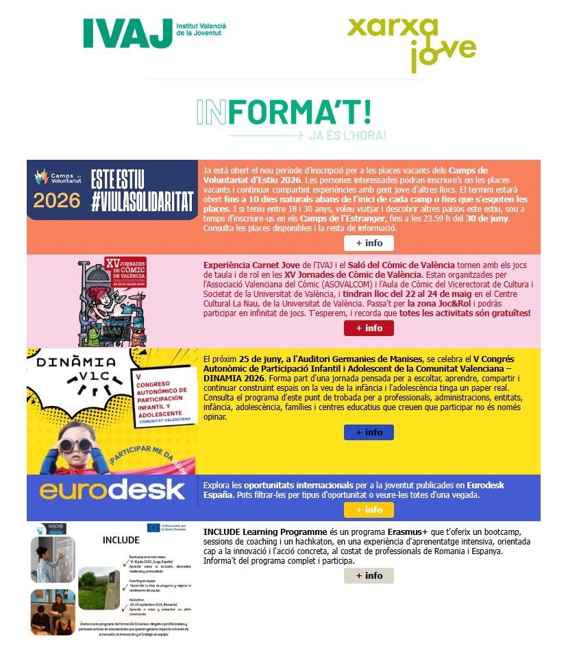 Butlletí informatiu de l'Institut Valencià de la Joventut
