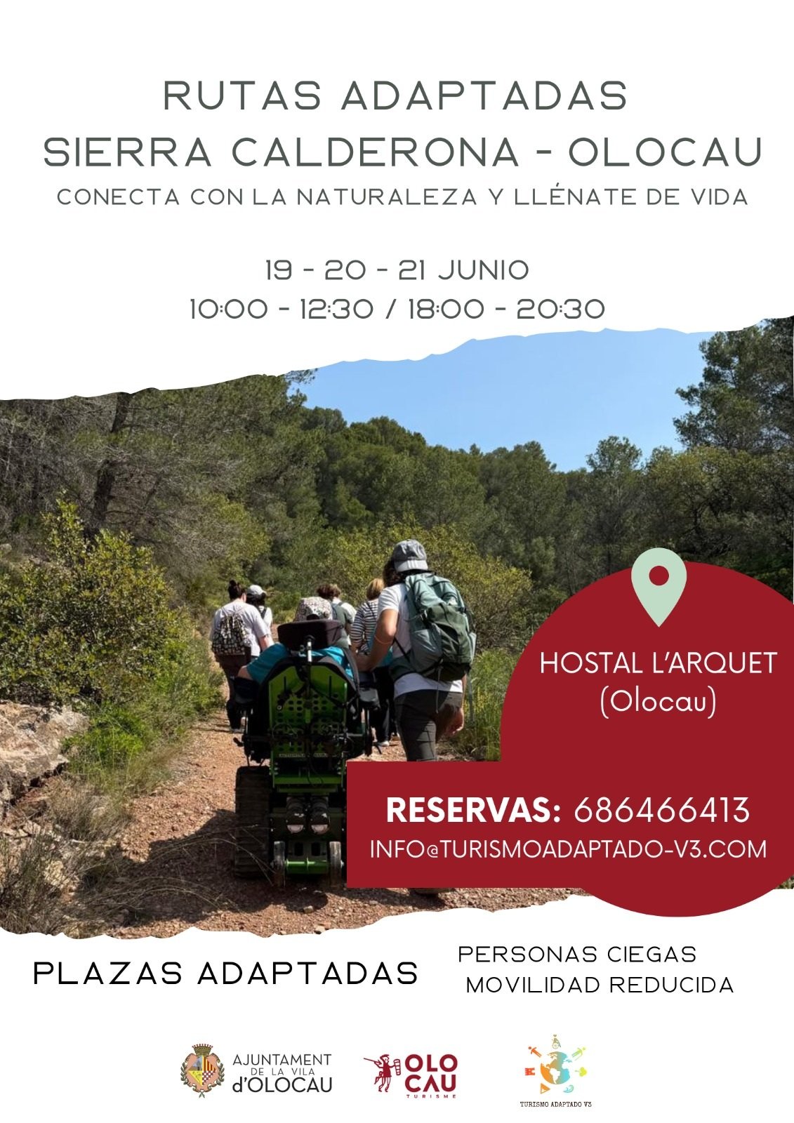 Obertes les reserves per a les rutes inclusives a la Serra Calderona de l'Ajuntament i Turismo Adaptado V3 Olocau