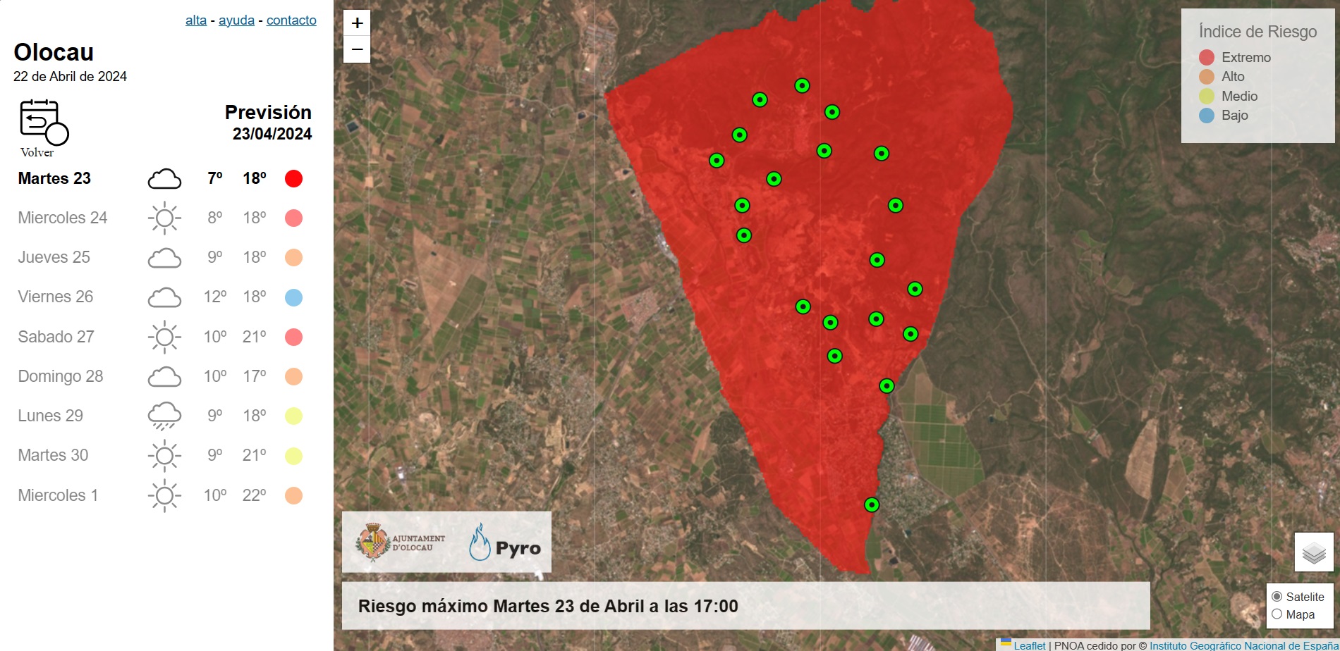 Riesgo incendios - Previsi&oacute;n