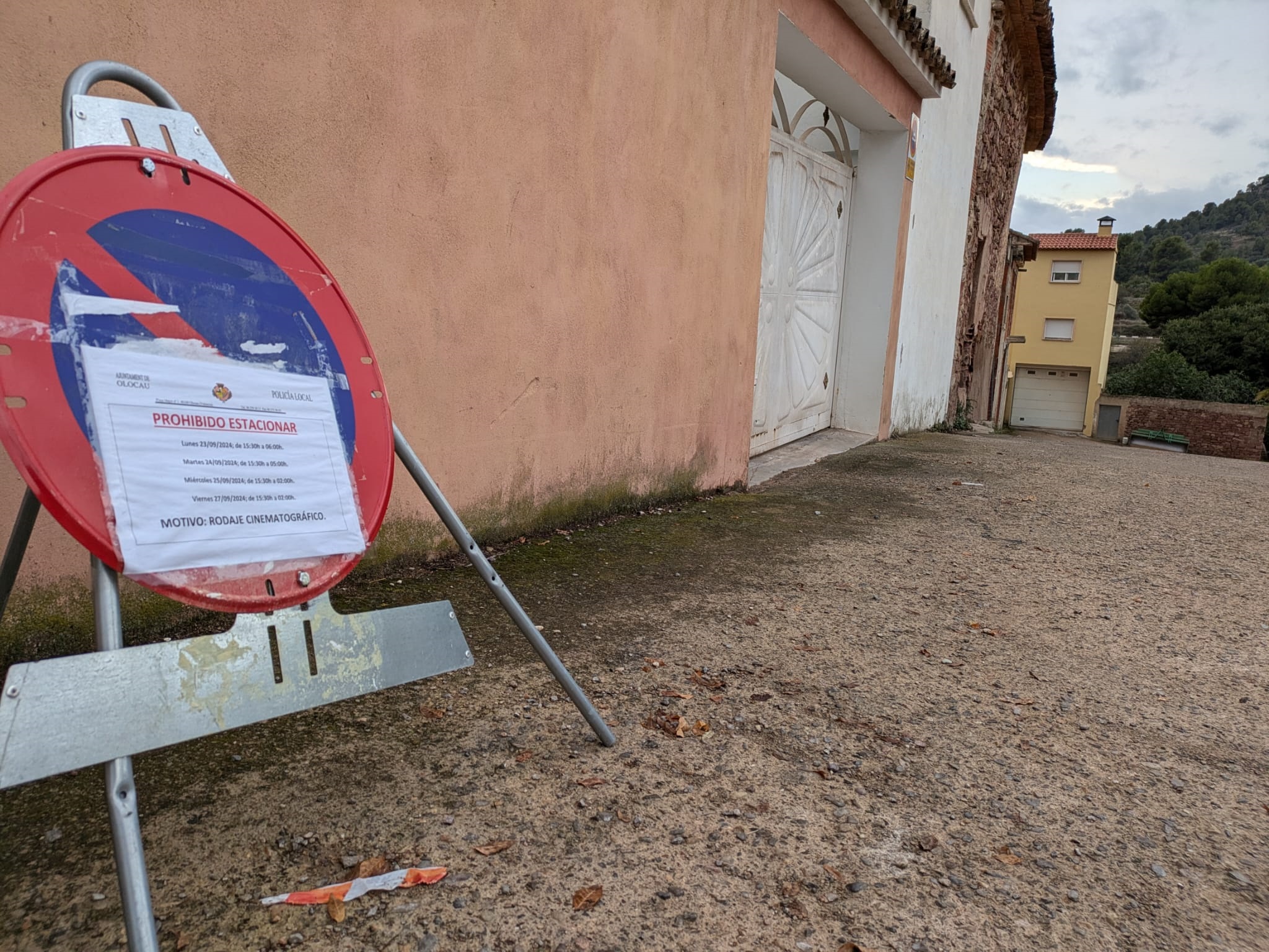 Prohibici&oacute;n estacionar rodaje pel&iacute;cula septiembre 2024 Olocau
