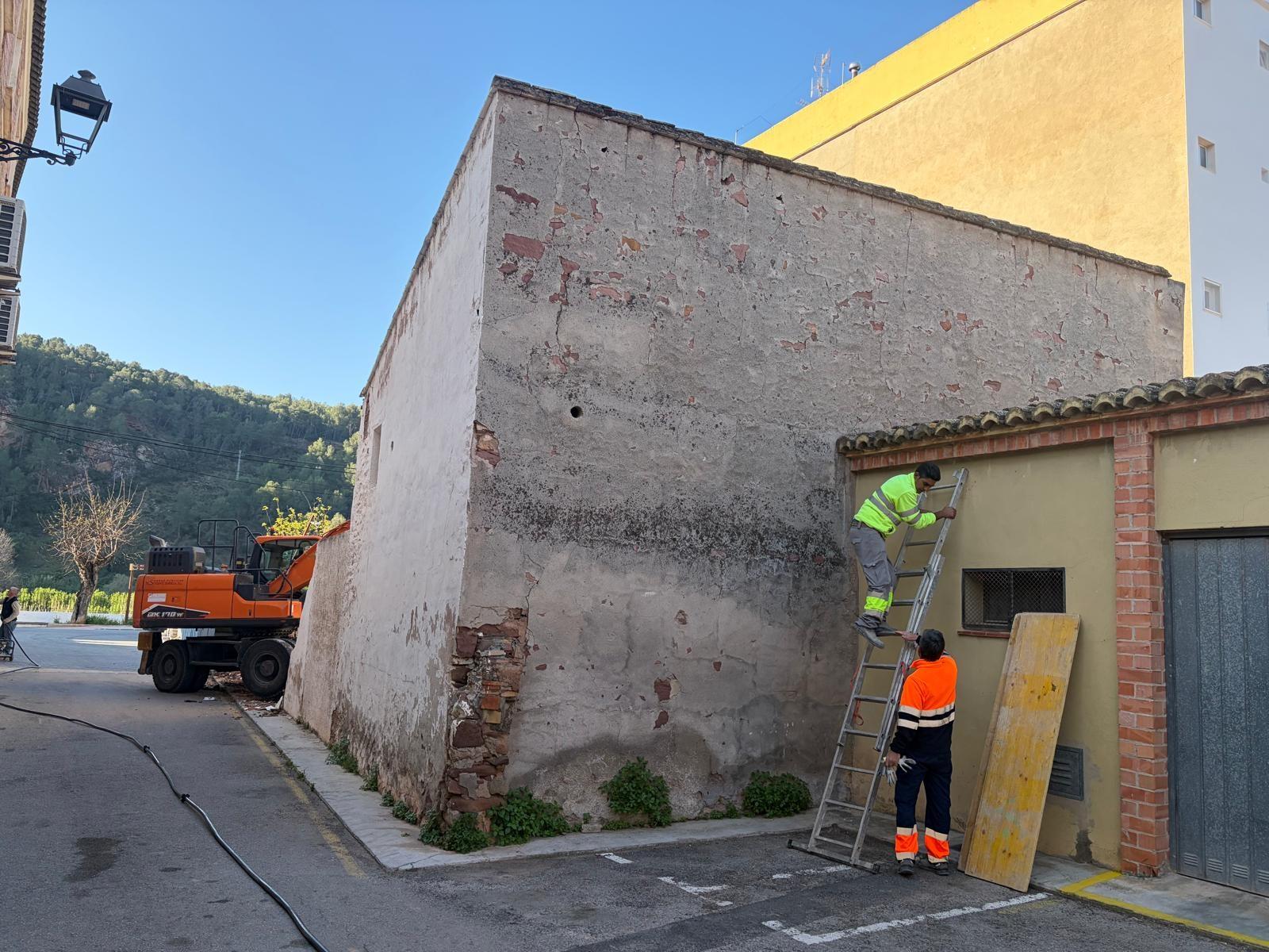 Inicio de obras en la avenida de la Diputación Olocau 2