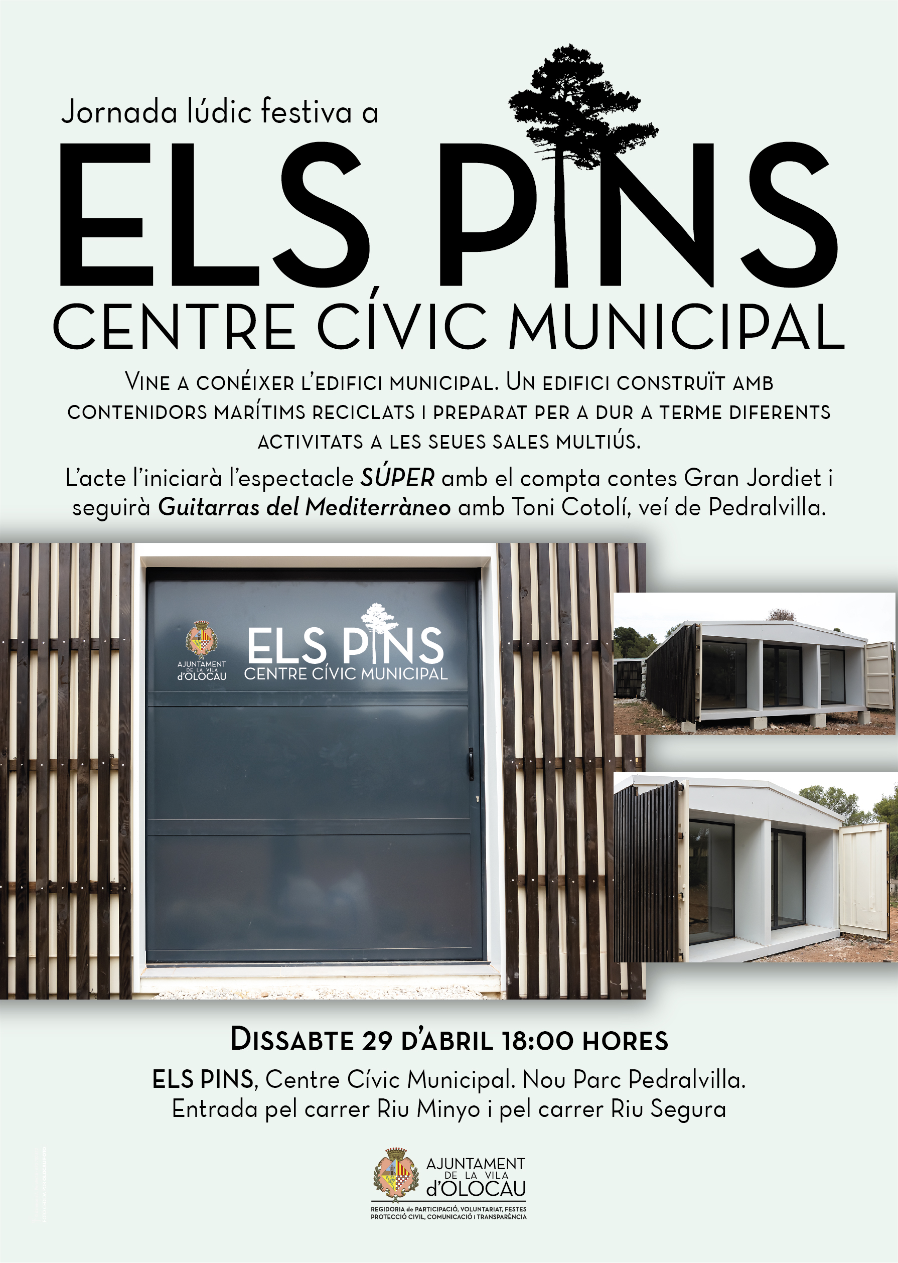 Cartel Jornada puertas abiertas Centro C&iacute;vico Pedralvilla Olocau