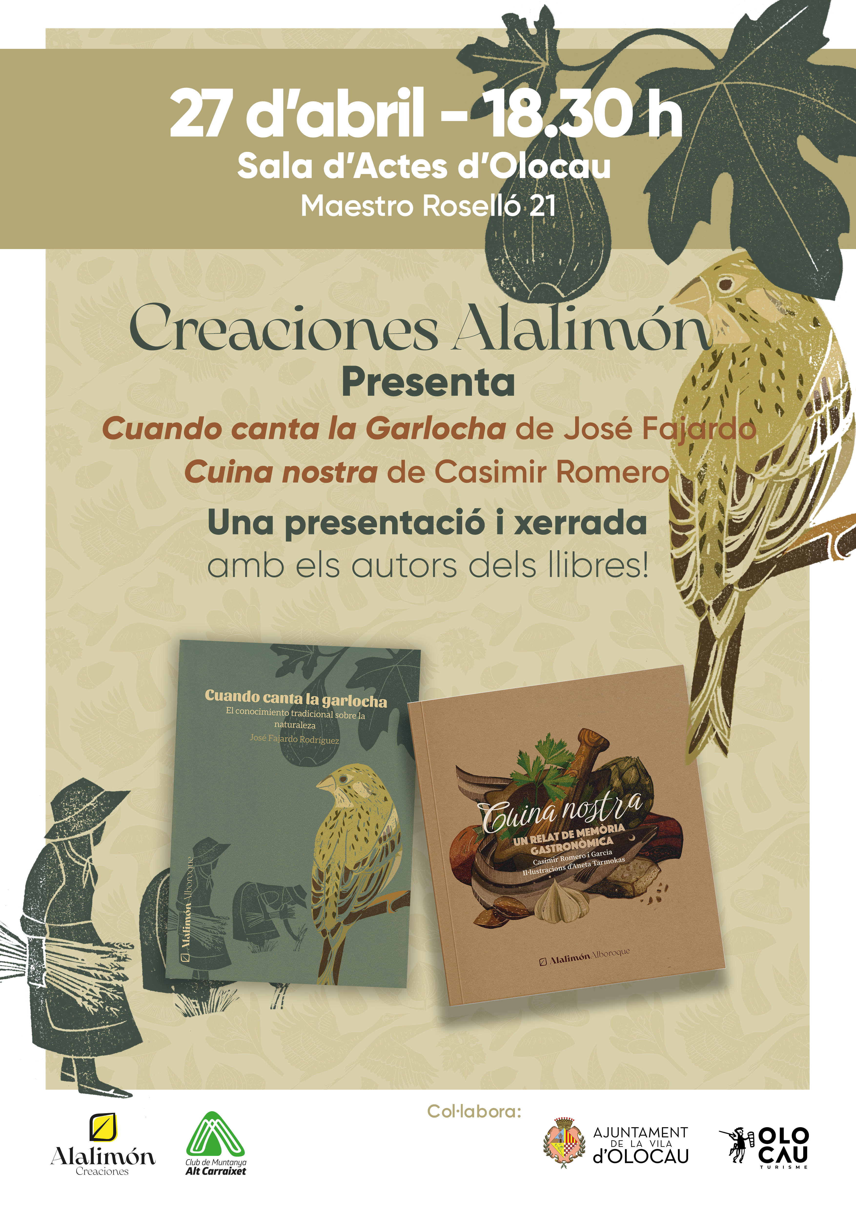Cartel acto presentaci&oacute;n libros CMAC Olocau