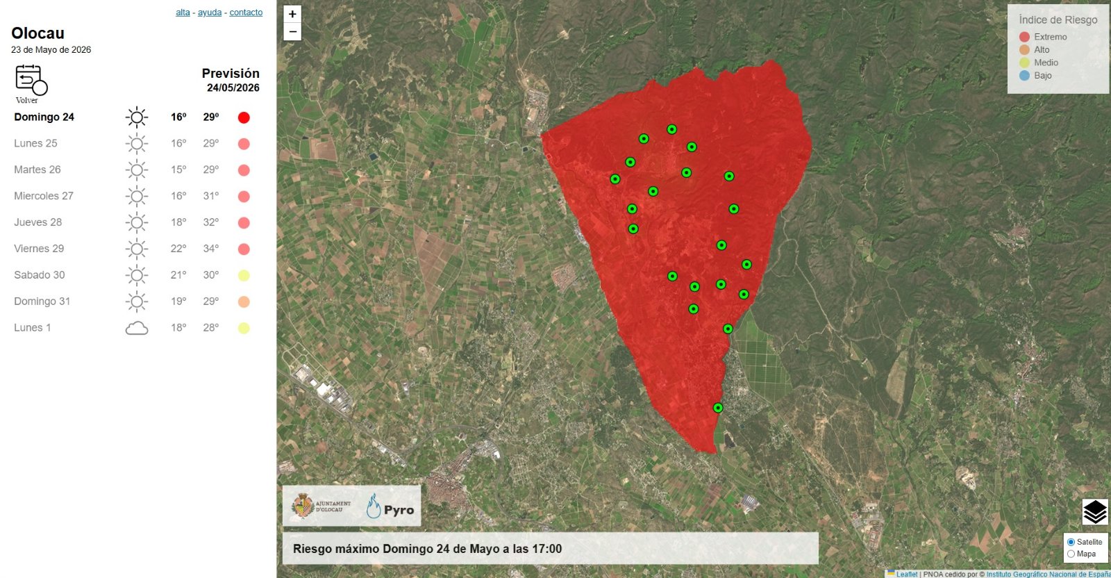Avís de la xarxa de sensors instal·lada en el nostre municipi Olocau 2