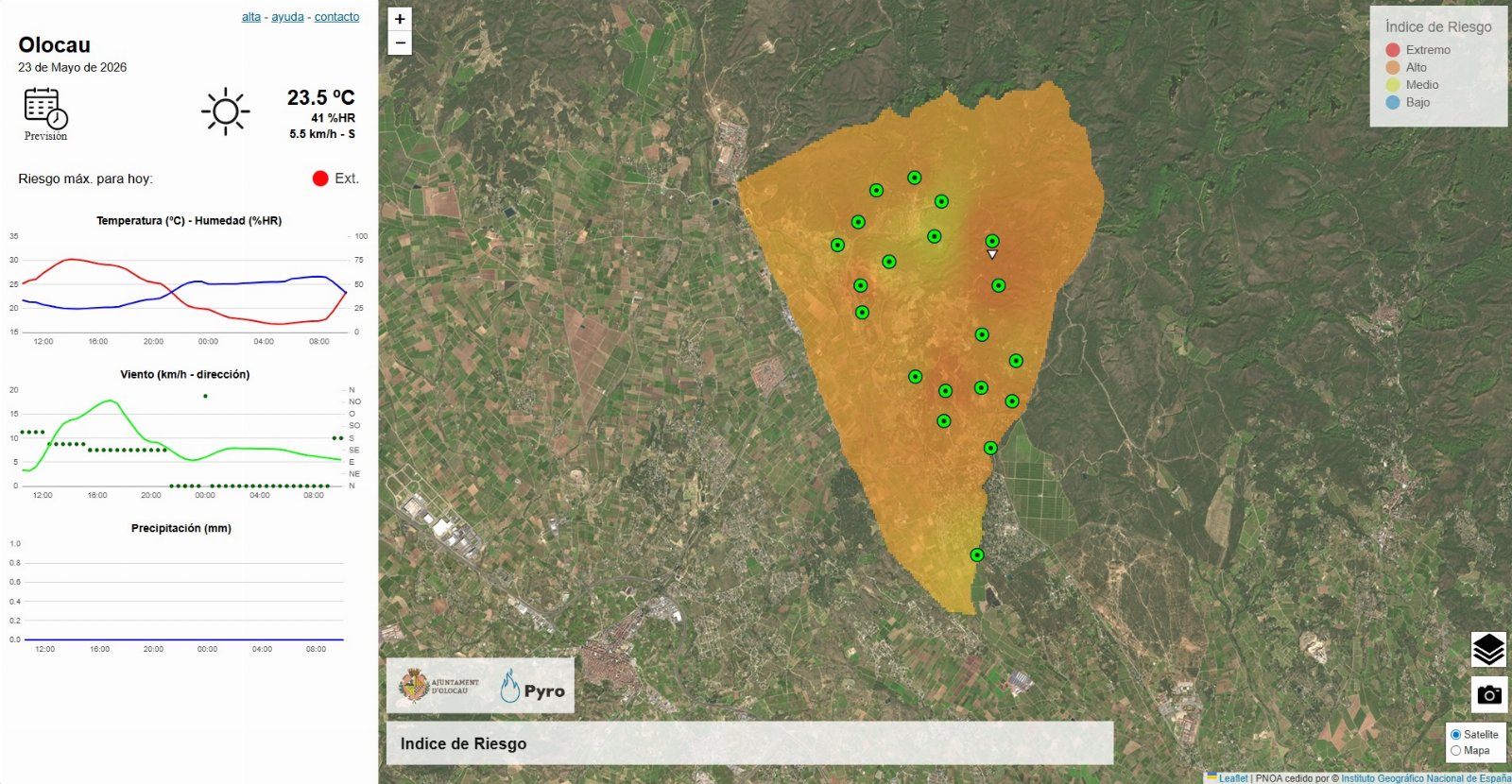 Avís de la xarxa de sensors instal·lada en el nostre municipi Olocau 1
