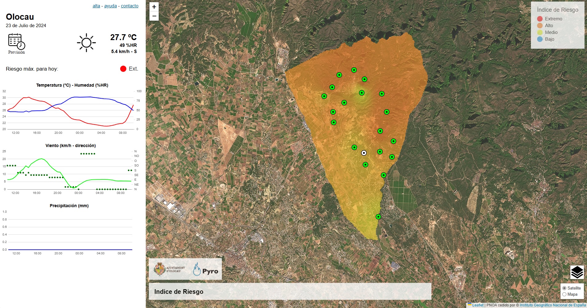 Riesgo incendios - Martes 23 julio
