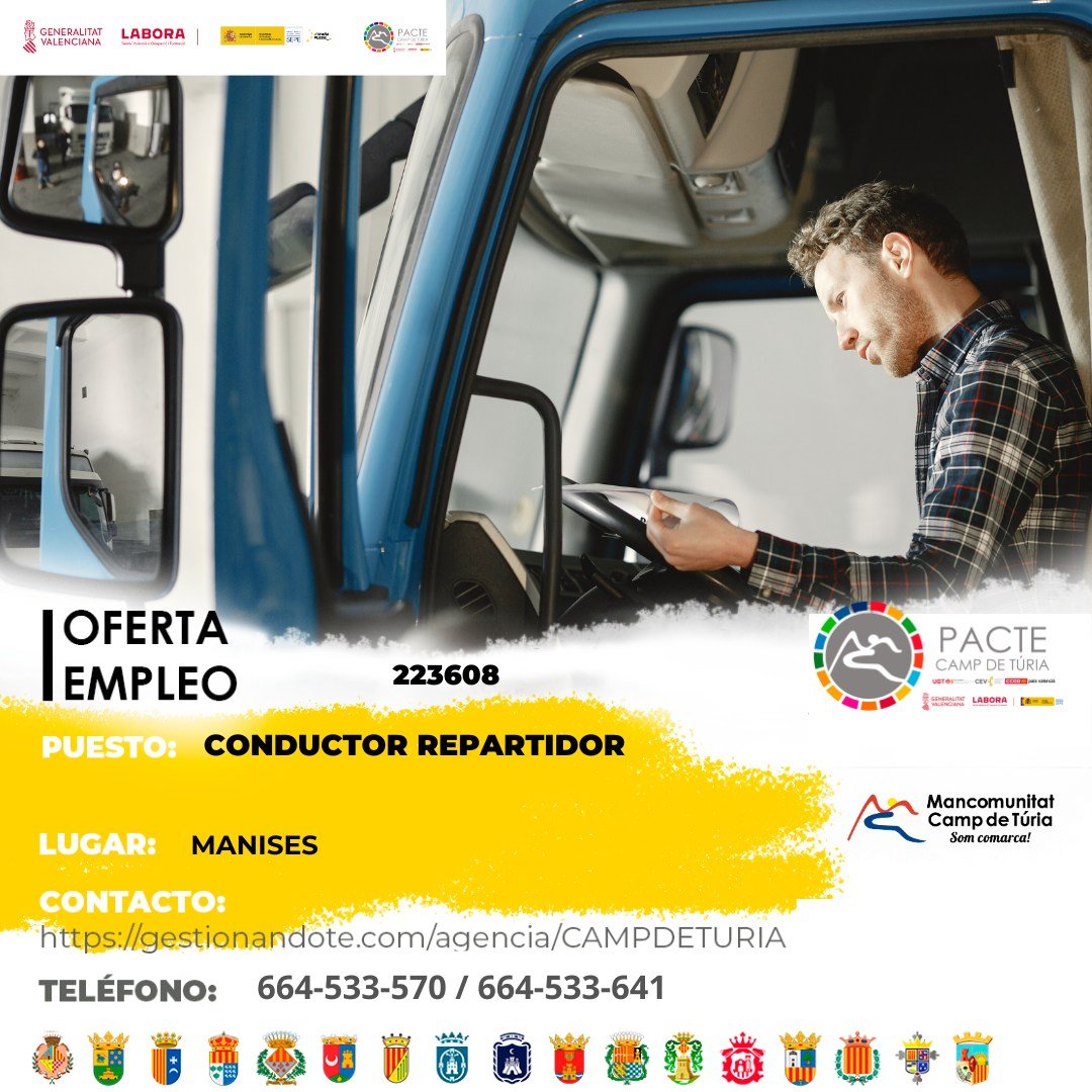 Oferta de empleo - Conductor repartidor en Manises