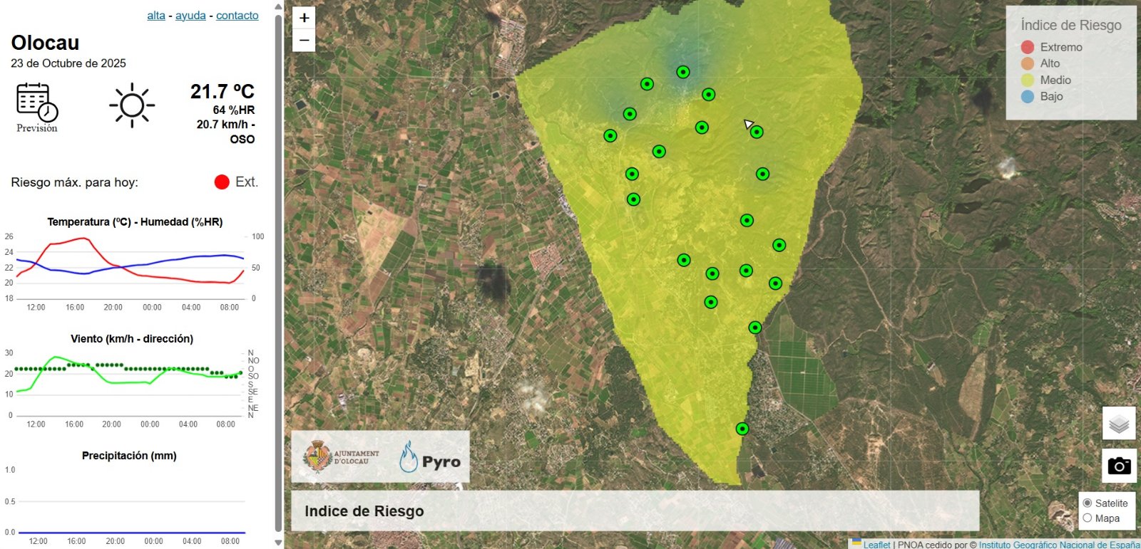 Riesgo incendio 23 octubre