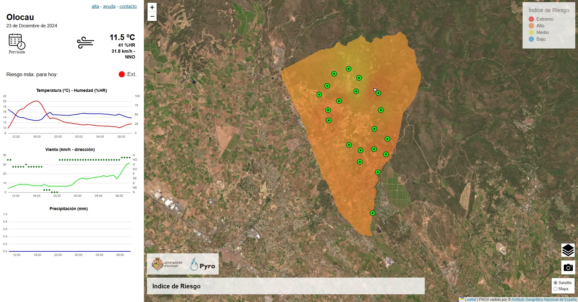 Riesgo incendios 23 diciembre