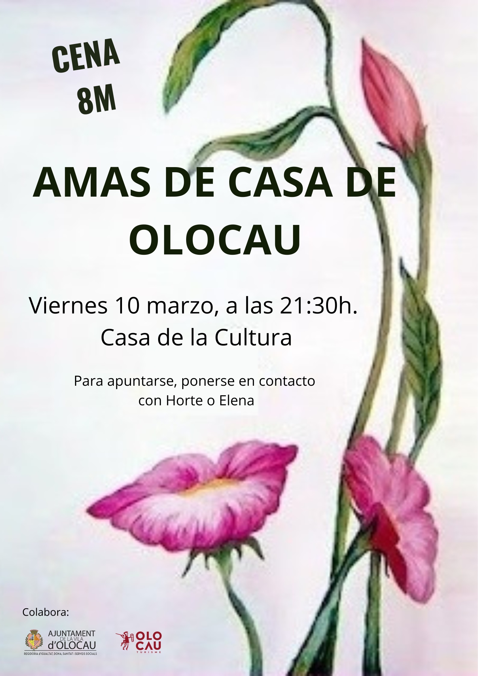 Cartel cena Amas de Casa Olocau