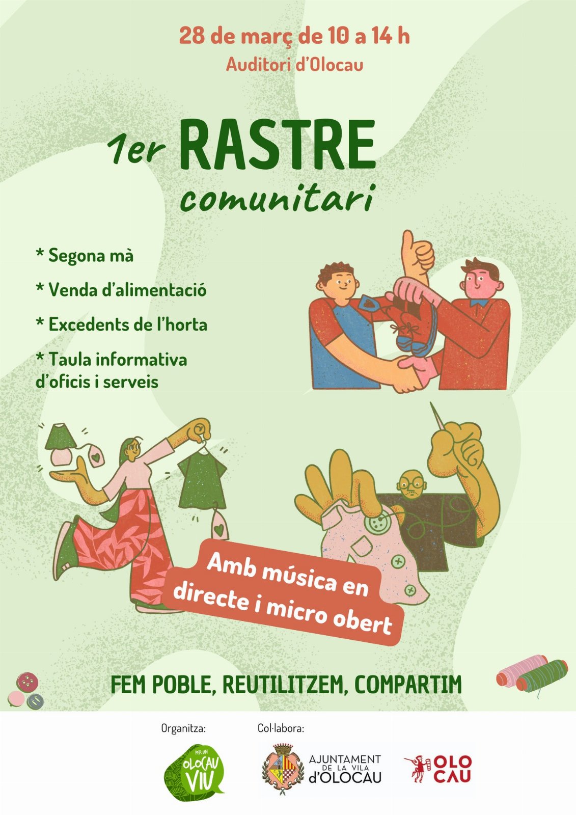 Cartel primer Rastro Comunitario de Olocau