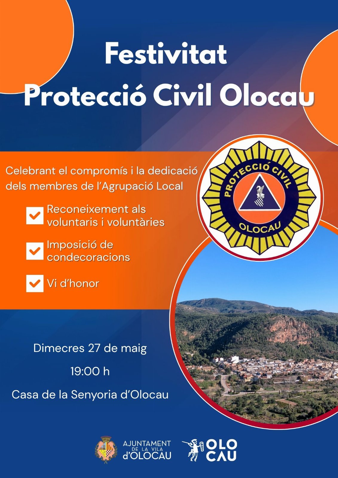 Recordatori de la celebraci&oacute; de la Festivitat de Protecci&oacute; Civil Olocau
