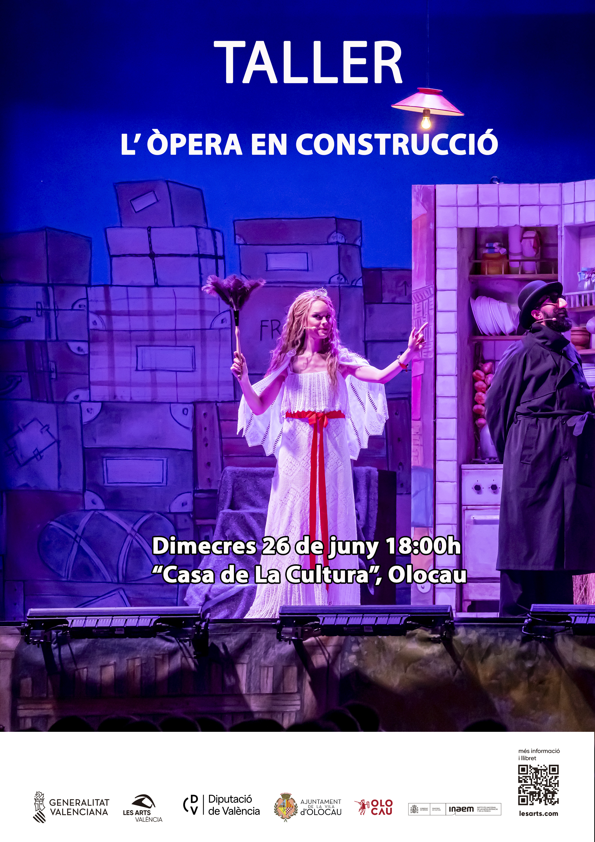 Cartel taller &Ograve;pera en construcci&oacute; Olocau