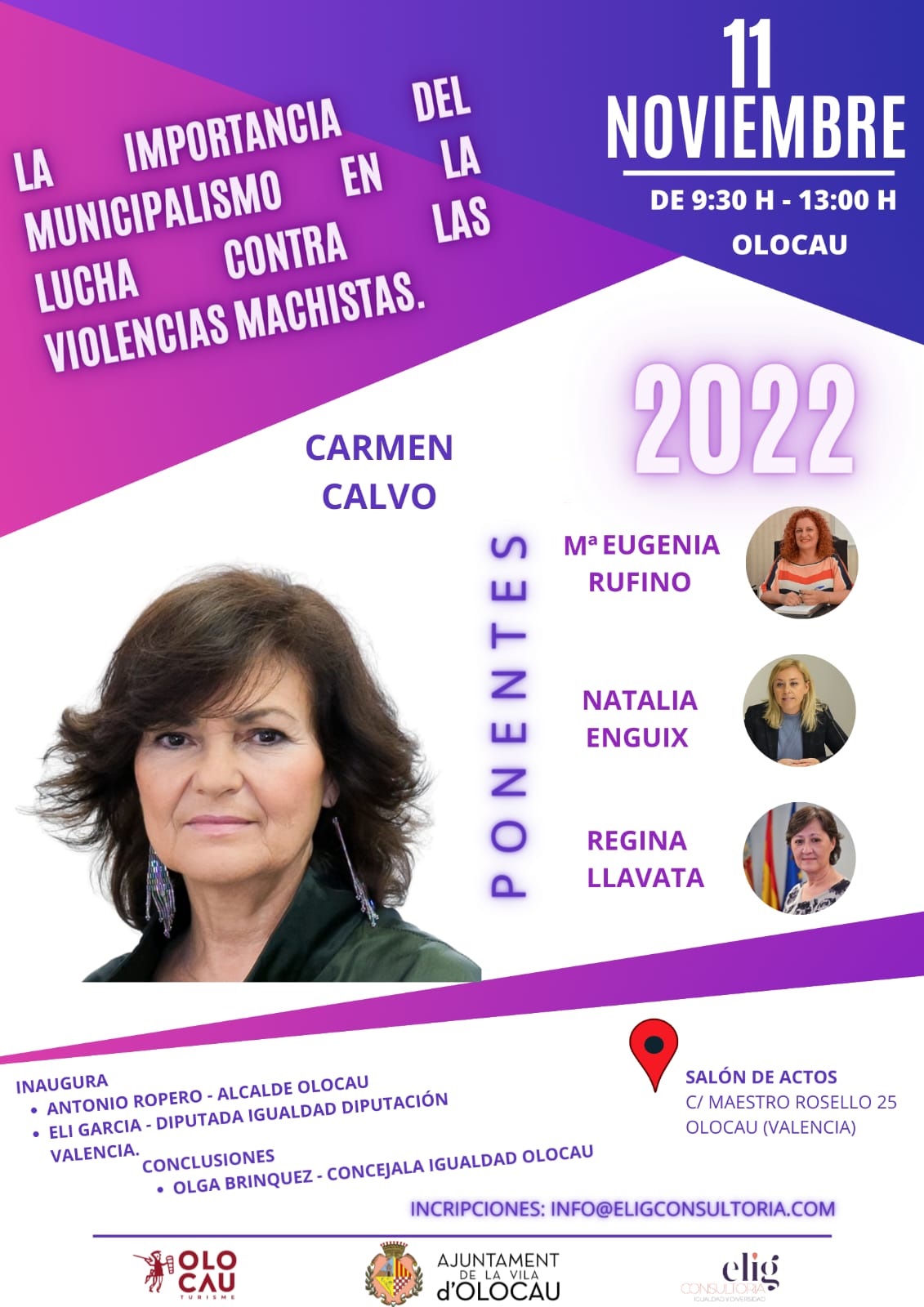 Cartel Primera Jornada contra la violencia de g&eacute;nero en Olocau