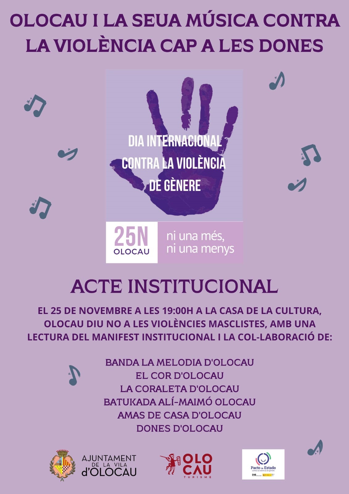 Cartel Acto Institucional 25N Olocau