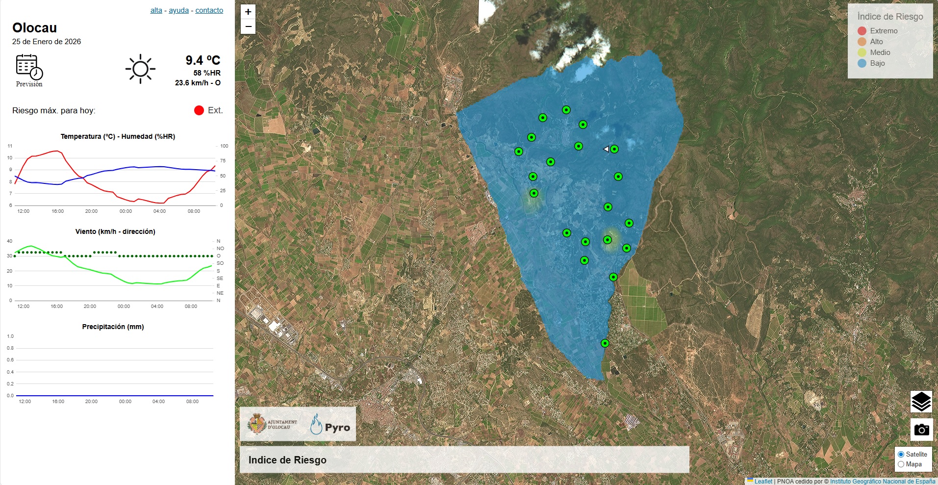 Riesgo incendio 25 enero