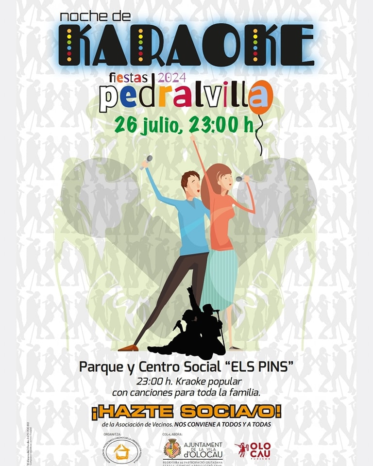 4 - Cartel Noche de Karaoke - Fiestas de Verano Pedralvilla Olocau