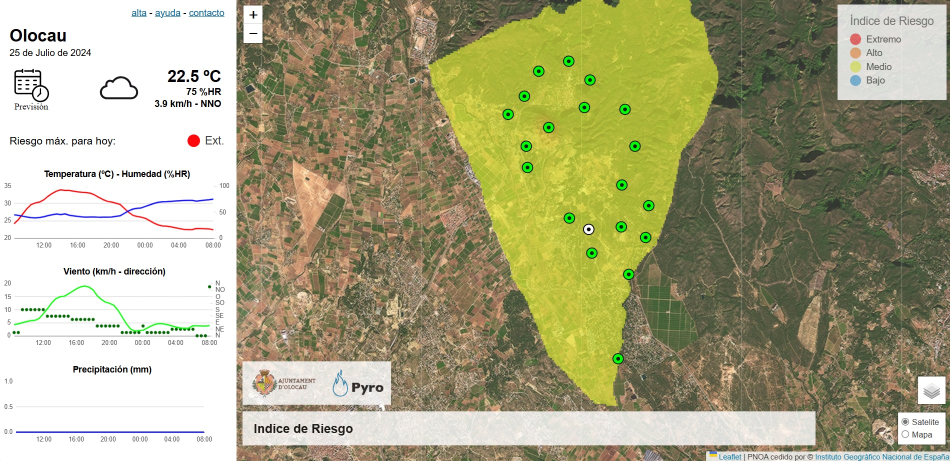Riesgo incendios - Jueves 25 julio