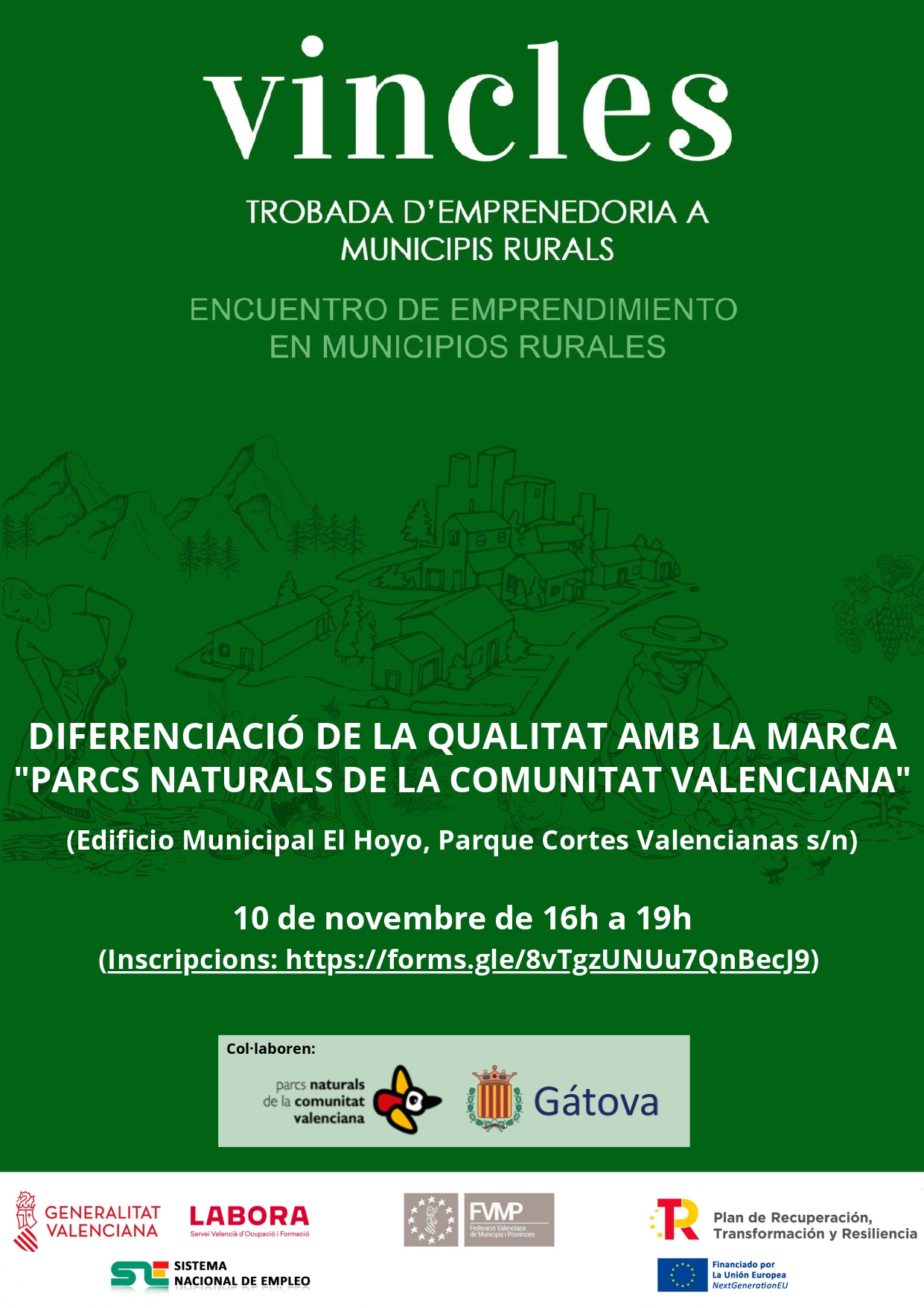 Cartel Encuentro de emprendimiento en municipios rurales &lsquo;VINCLES'