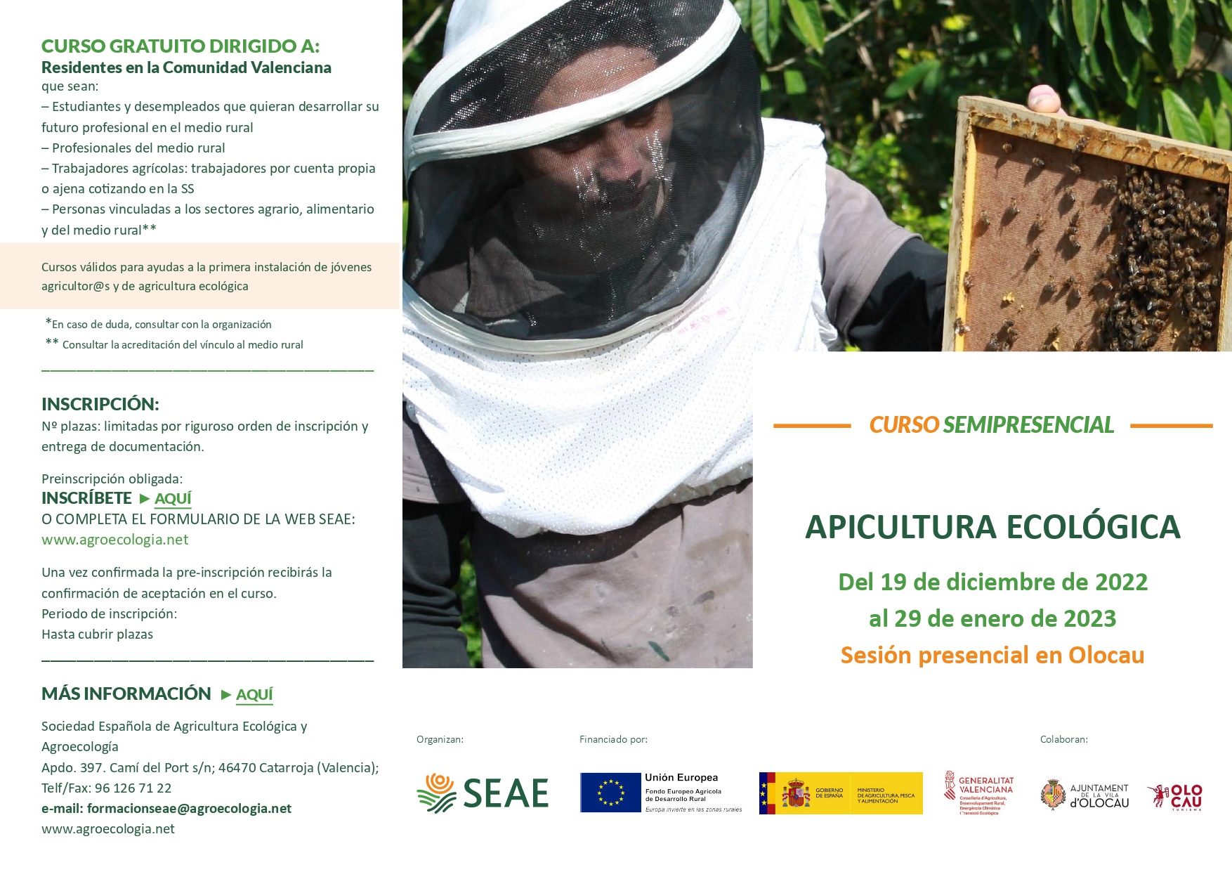 Tr&iacute;ptico curso apicultura ecol&oacute;gica 1