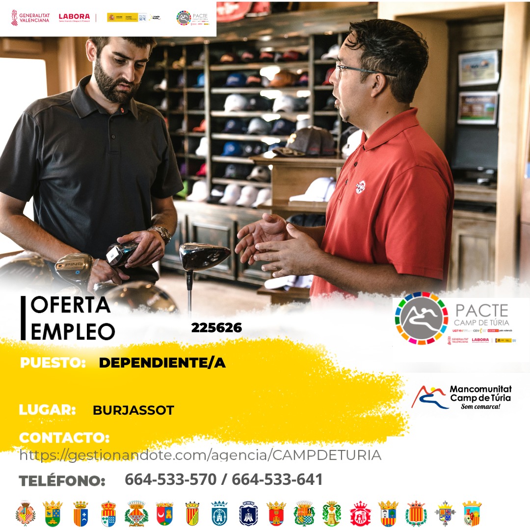 Oferta de empleo - Dependiente-a en Burjassot
