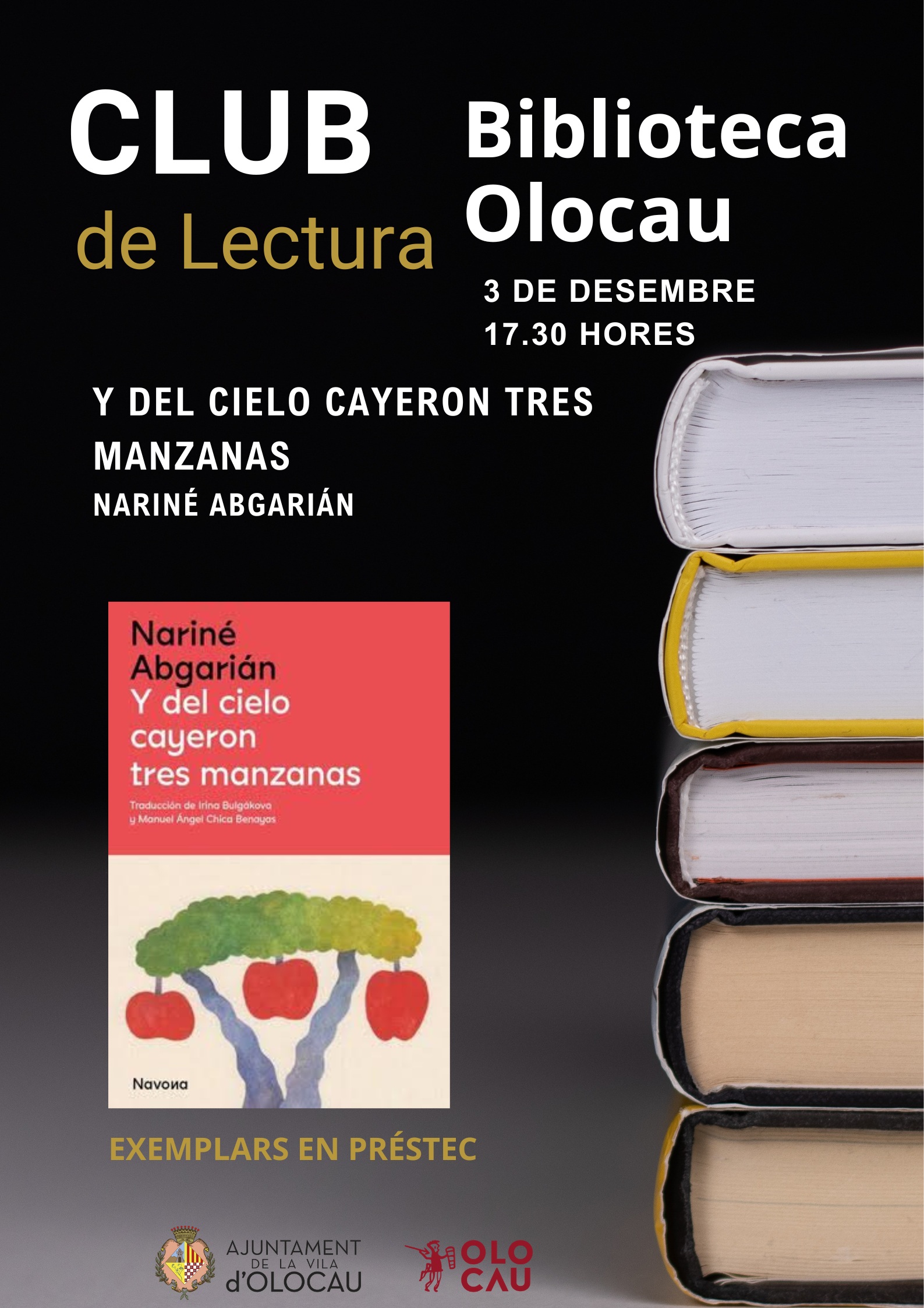 Cartel Club Lectura Adultos diciembre 2025 Biblioteca Olocau