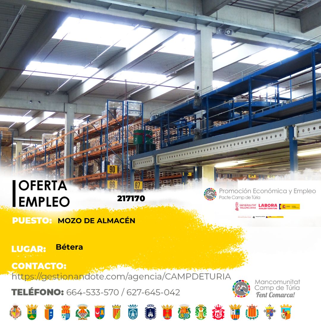 Oferta de empleo - Mozo de almac&eacute;n en B&eacute;tera