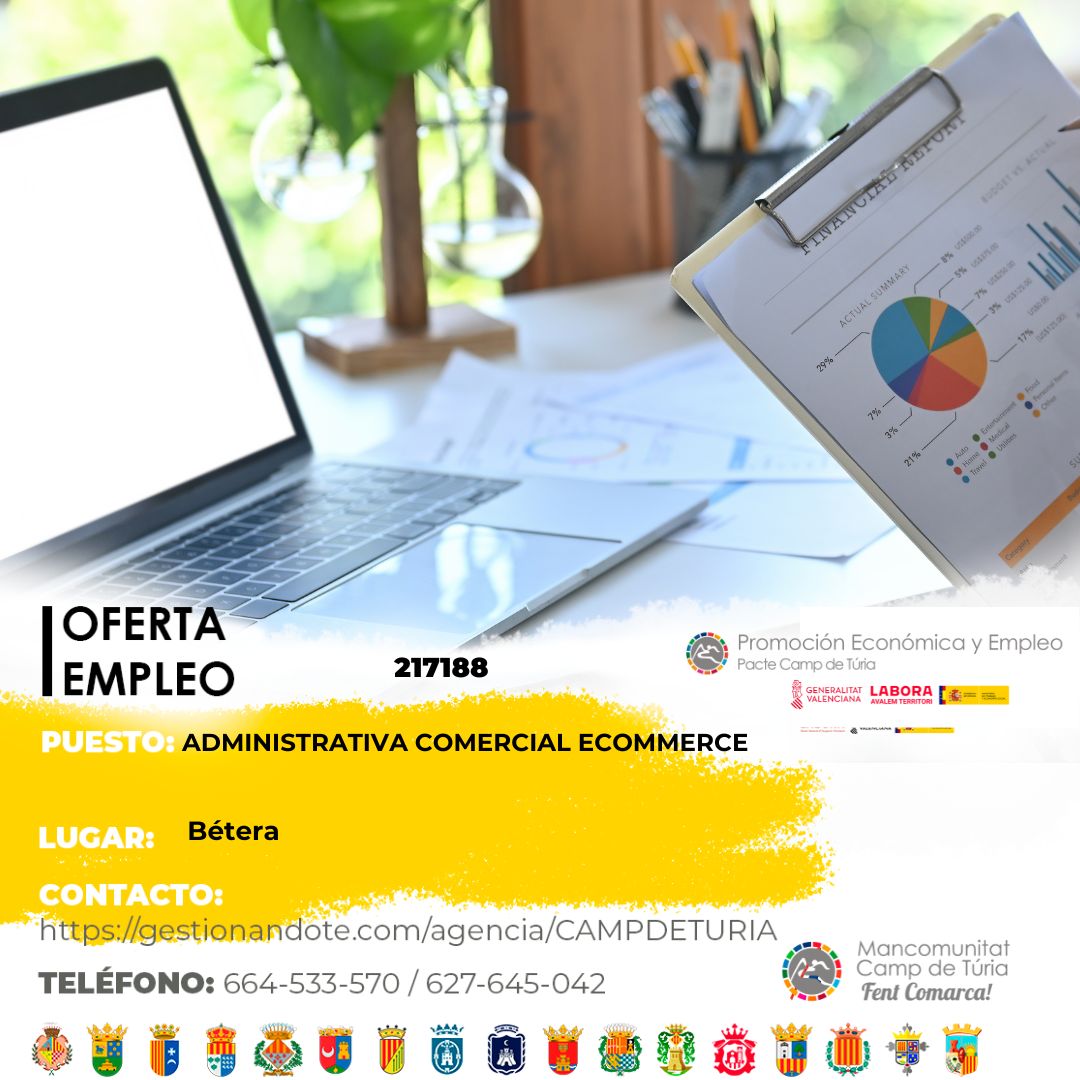 Oferta de empleo - Administrativa comercial ecommerce en B&eacute;tera