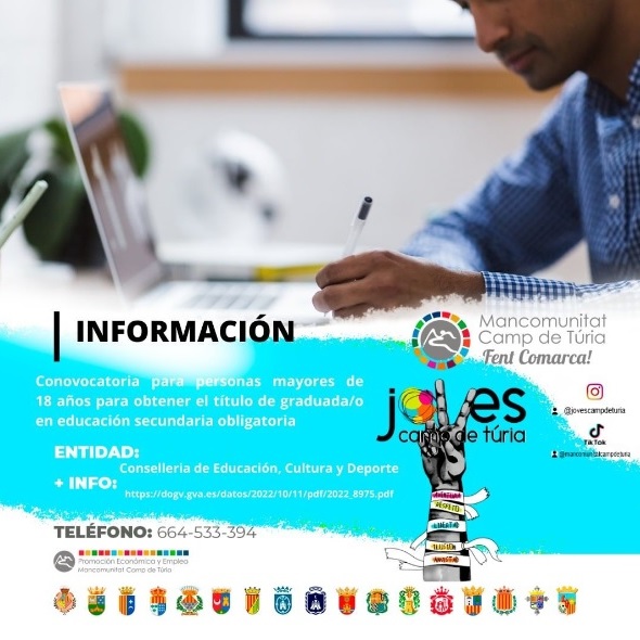 Cartel Convocatorias t&iacute;tulo ESO mayores 18 a&ntilde;os
