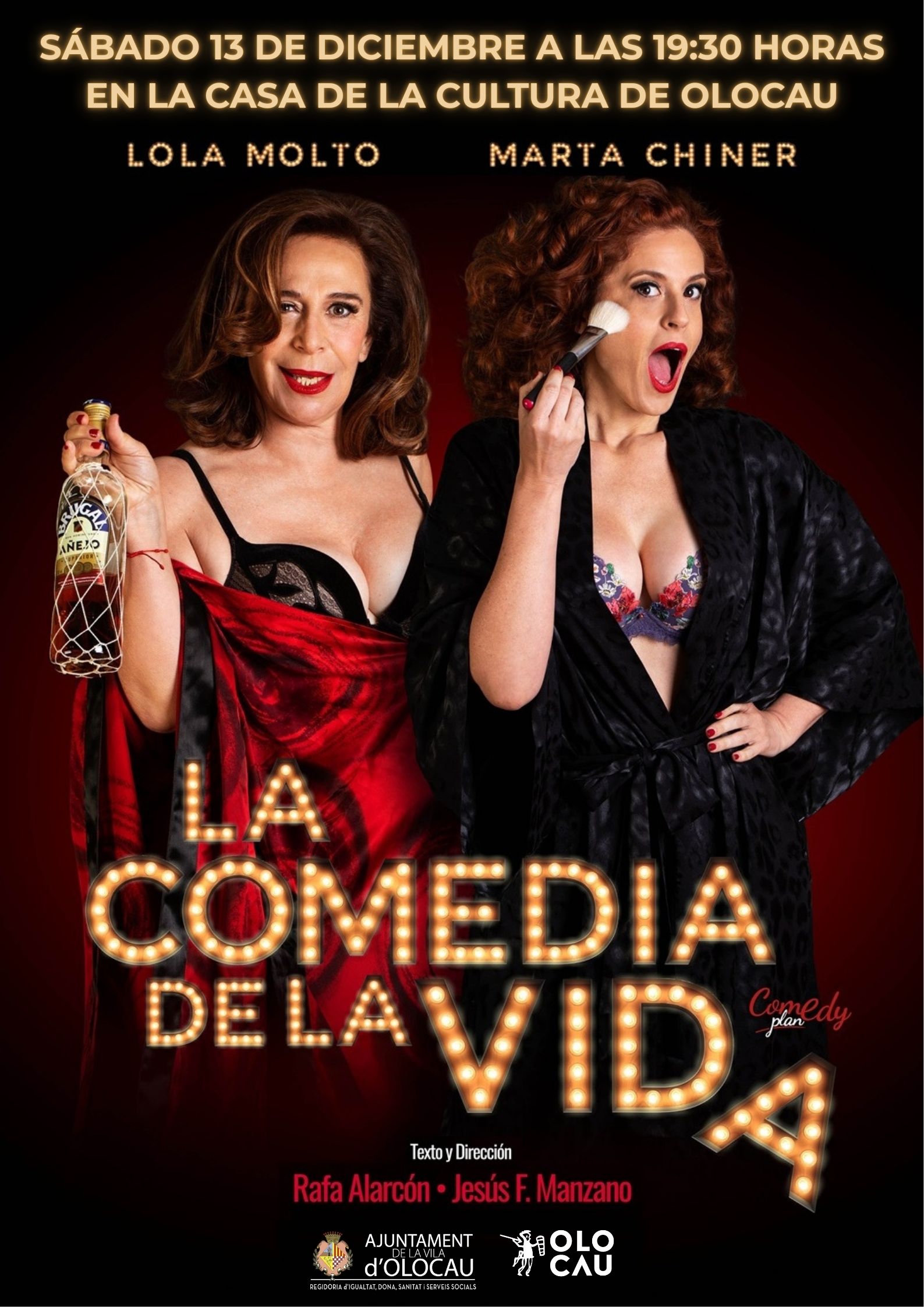 Cartel representación La comedia de la vida Olocau