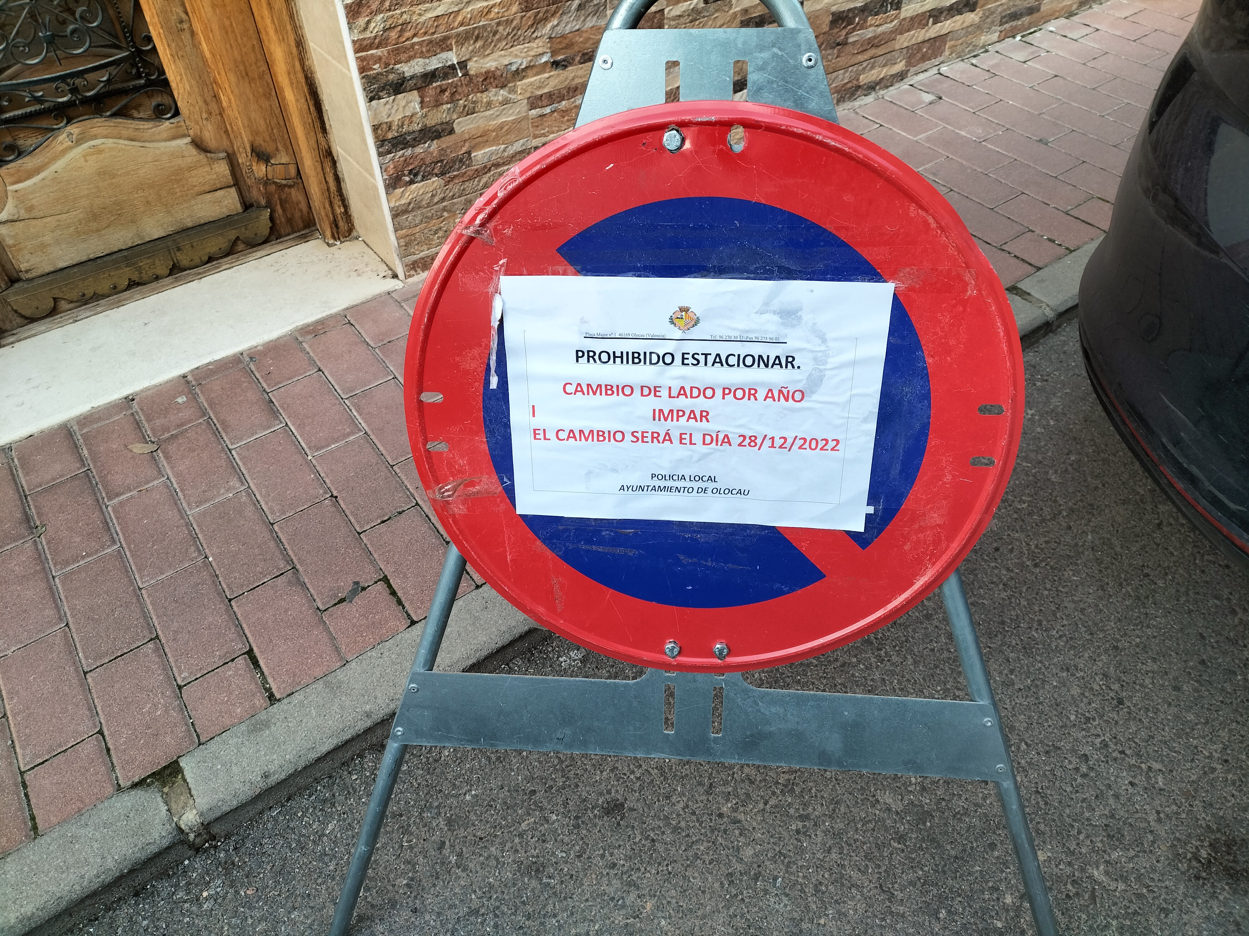 Cambio estacionamiento Calle Mayor Olocau