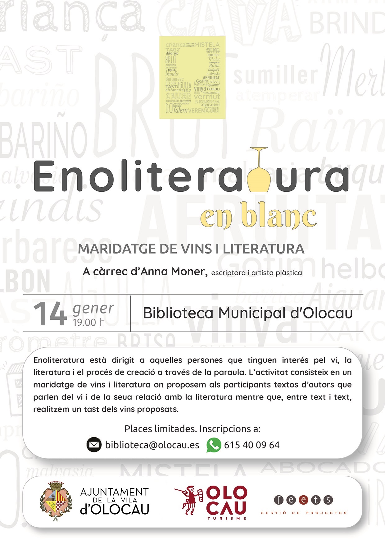 Cartell 'Enoliteratura en blanc' Olocau